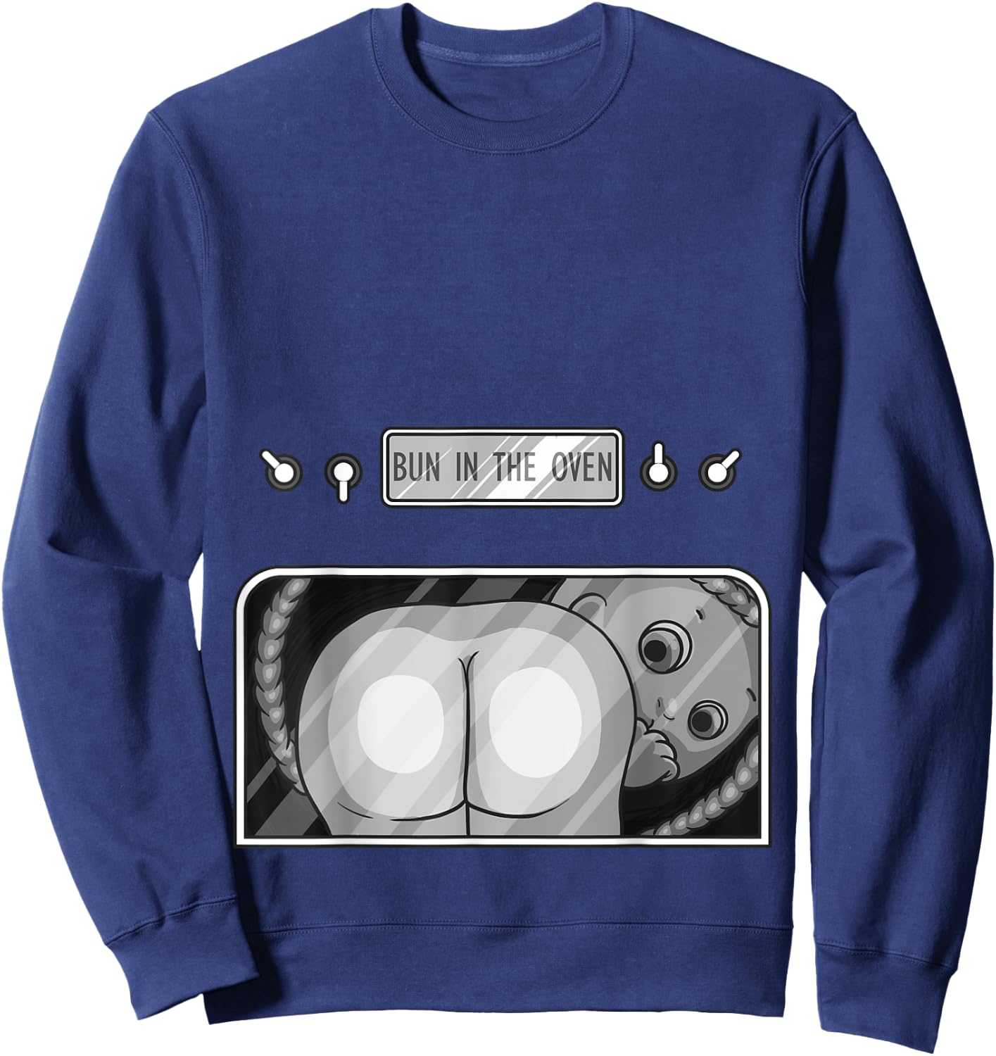 Funny Bun In The Oven Gift | Cute Expecting Pregnant Women Sweatshirt - Sweatshirt | Navy