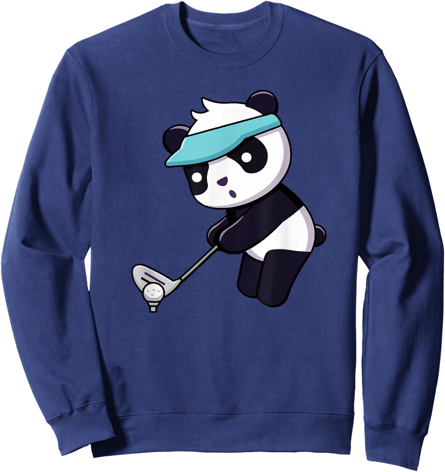 Panda Playing Golf Funny Animal Golfer Panda Bear Golfing Sweatshirt - Sweatshirt | Navy