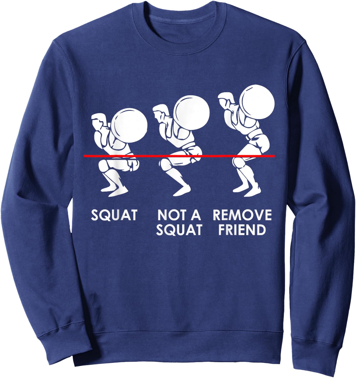 Funny Gym Workout - Squats Levels - Leg Exercise Sweatshirt - Sweatshirt | Navy