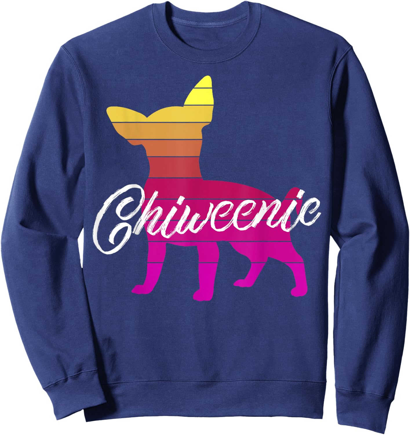 Cute Retro Chiweenie Silhouette Gift design for Chiweenies Sweatshirt - Sweatshirt | Navy