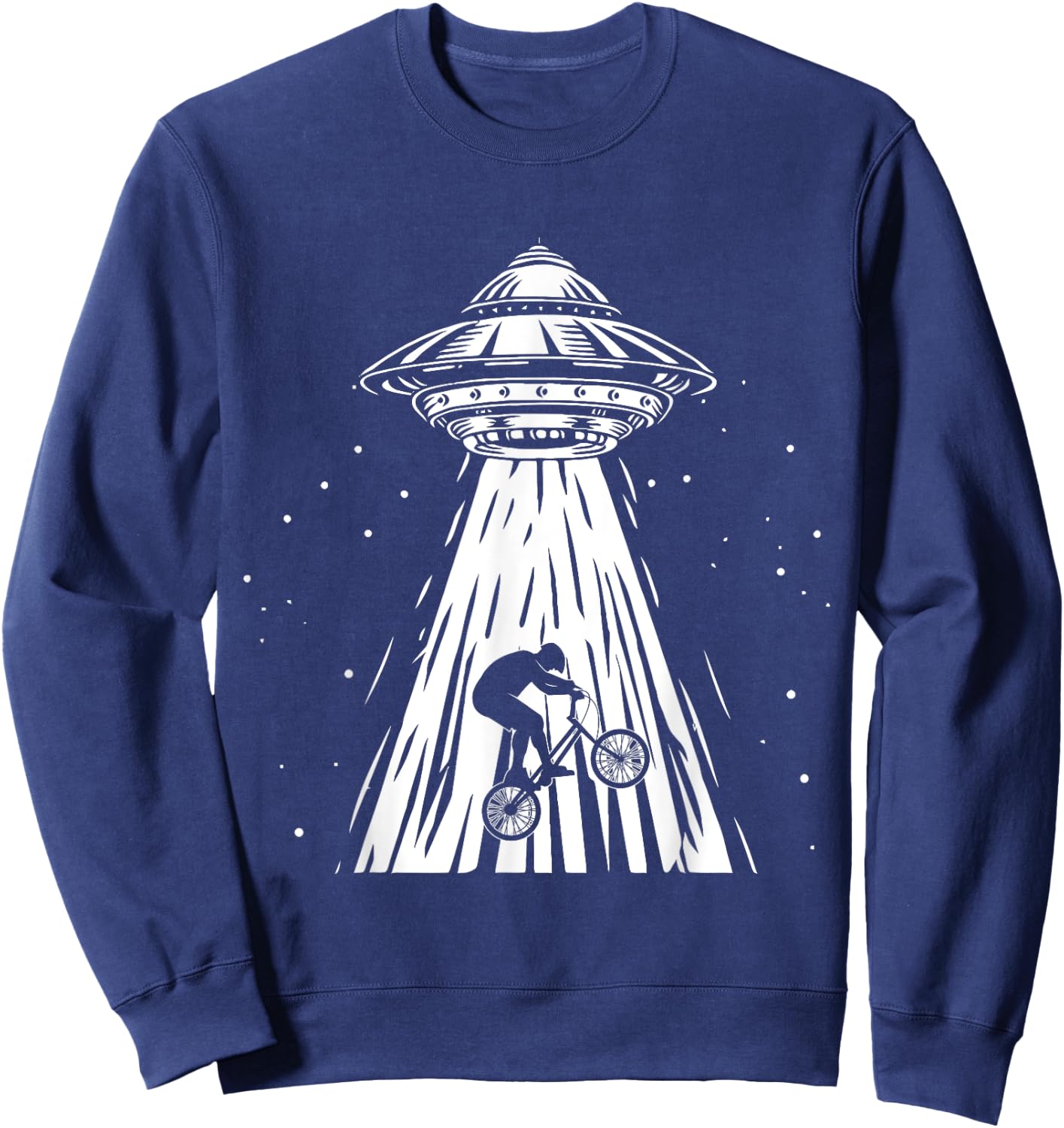 Funny Cycling bmx Alien Ufo Biker Abduction Sweatshirt - Sweatshirt | Navy