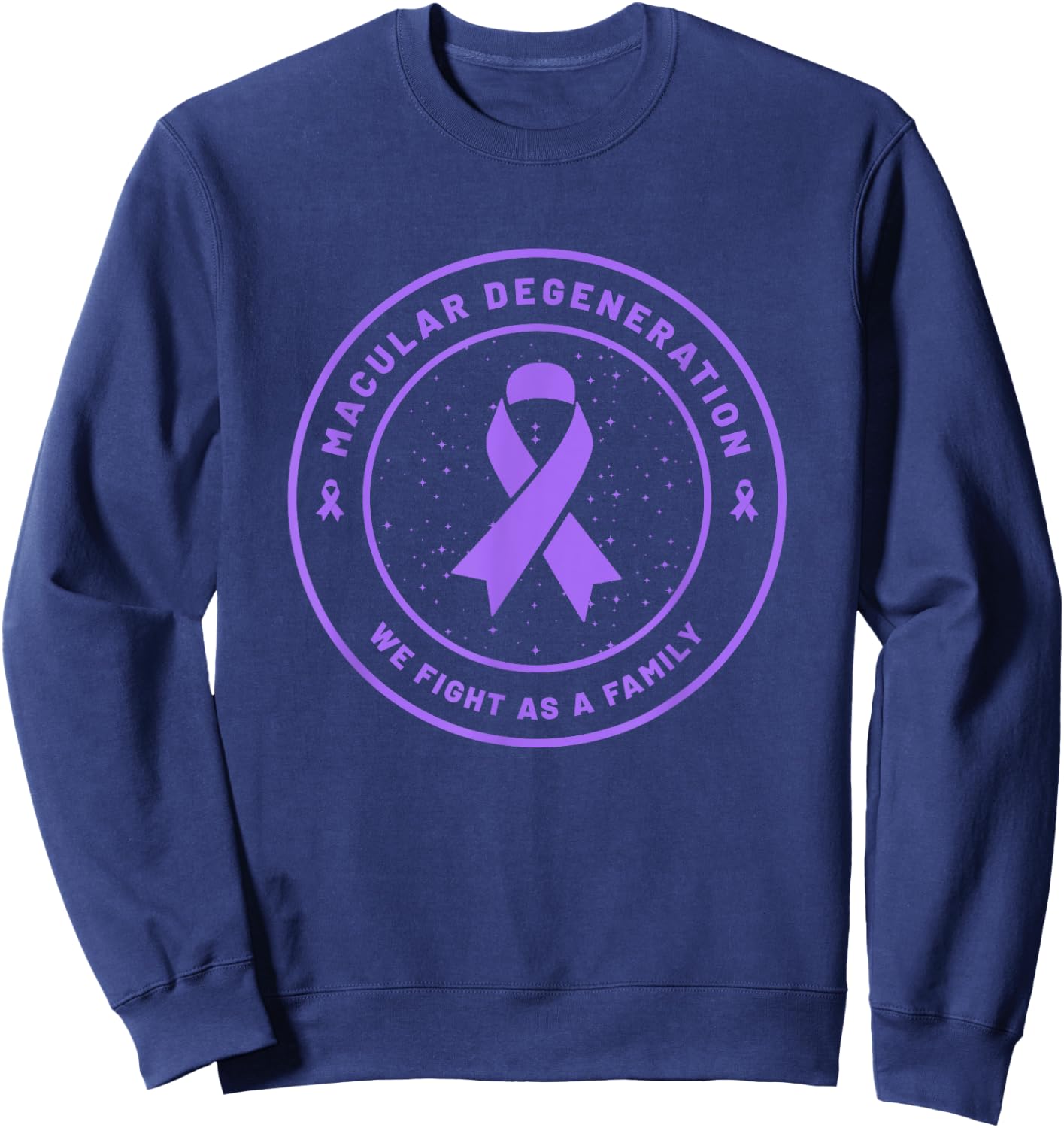 Macular Degeneration Ribbon Awareness Family Support Gift Sweatshirt - Sweatshirt | Navy