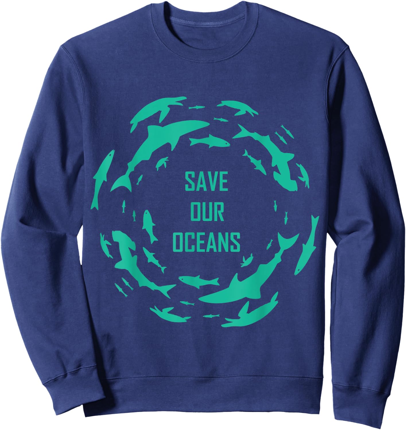 Shark Shirt Save Our Oceans Diving Sweatshirt - Sweatshirt | Navy