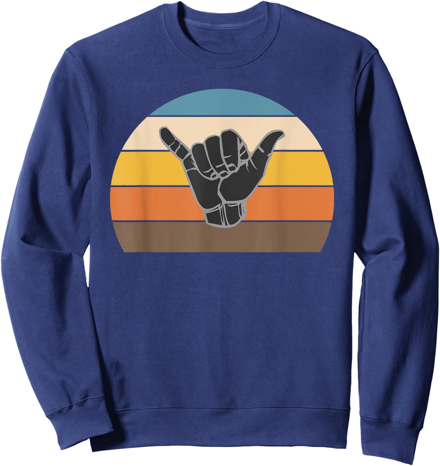 Retro Shaka Hand Surf Sign - Cool Surfer / Surfing Culture Sweatshirt - Sweatshirt | Navy