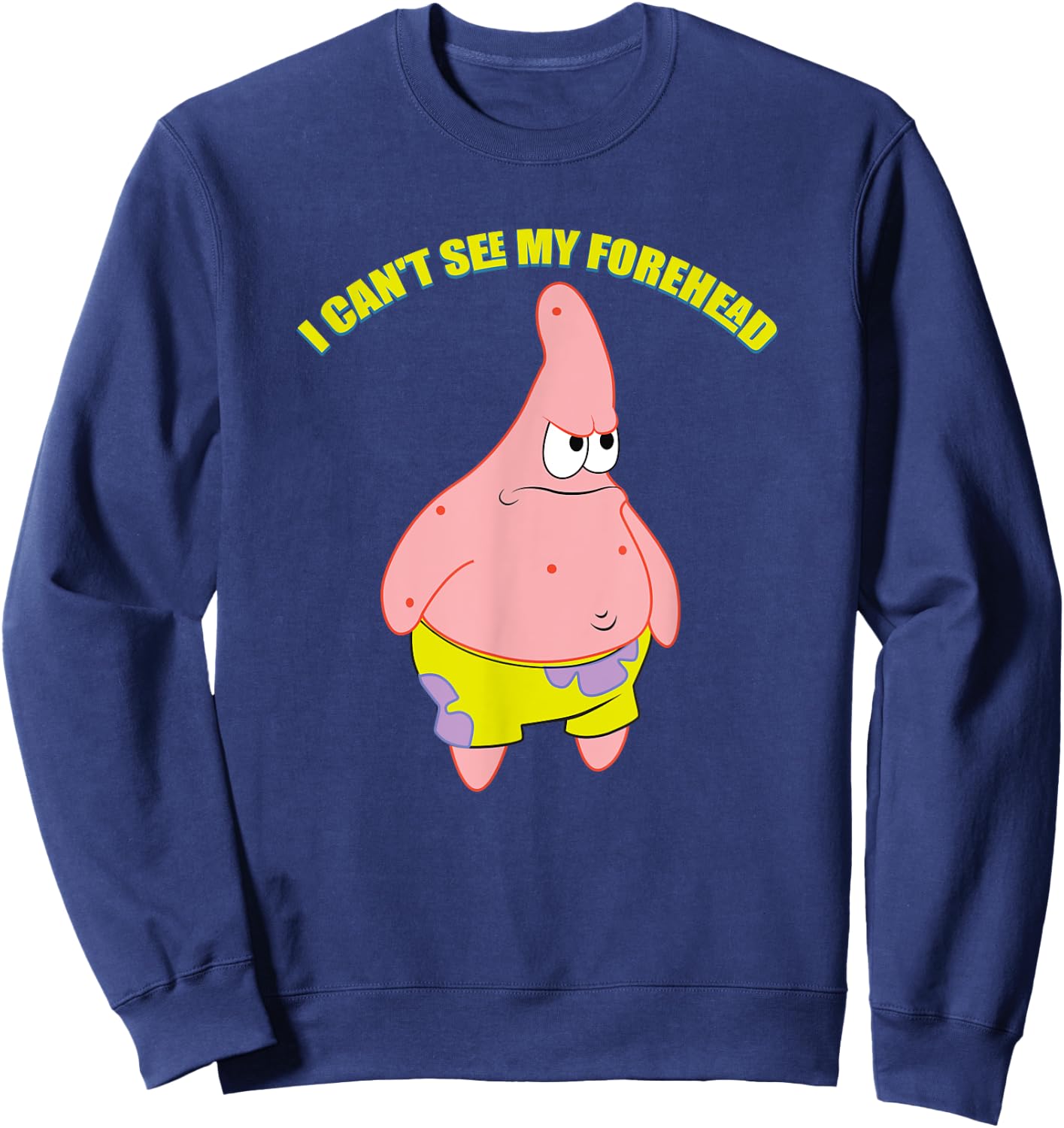 Mademark x SpongeBob SquarePants - Patrick Star - I Can't See my Forehead Sweatshirt - Sweatshirt | Navy