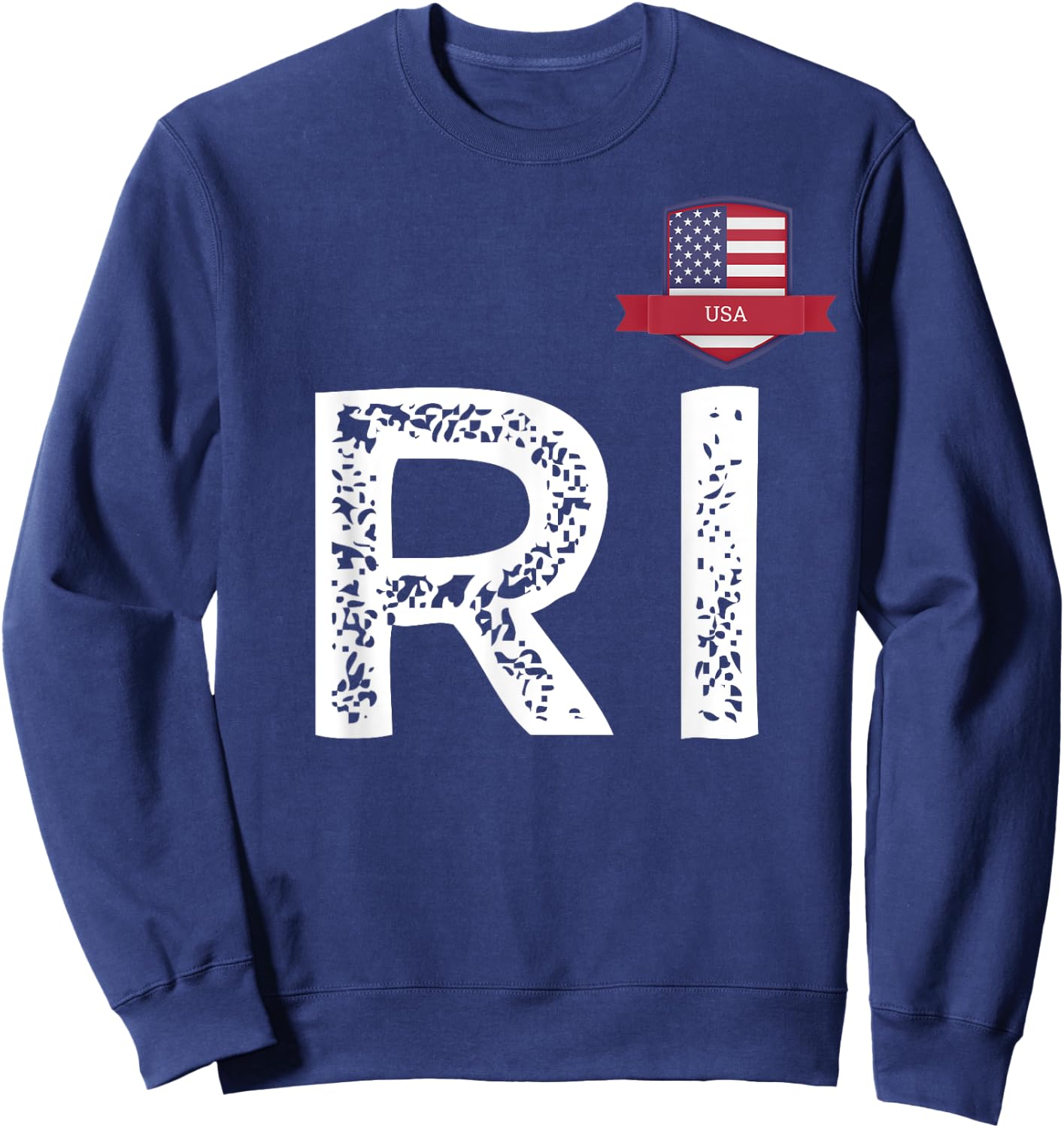 USA Human-Flag Letter R and I American USA Sweatshirt - Sweatshirt | Navy