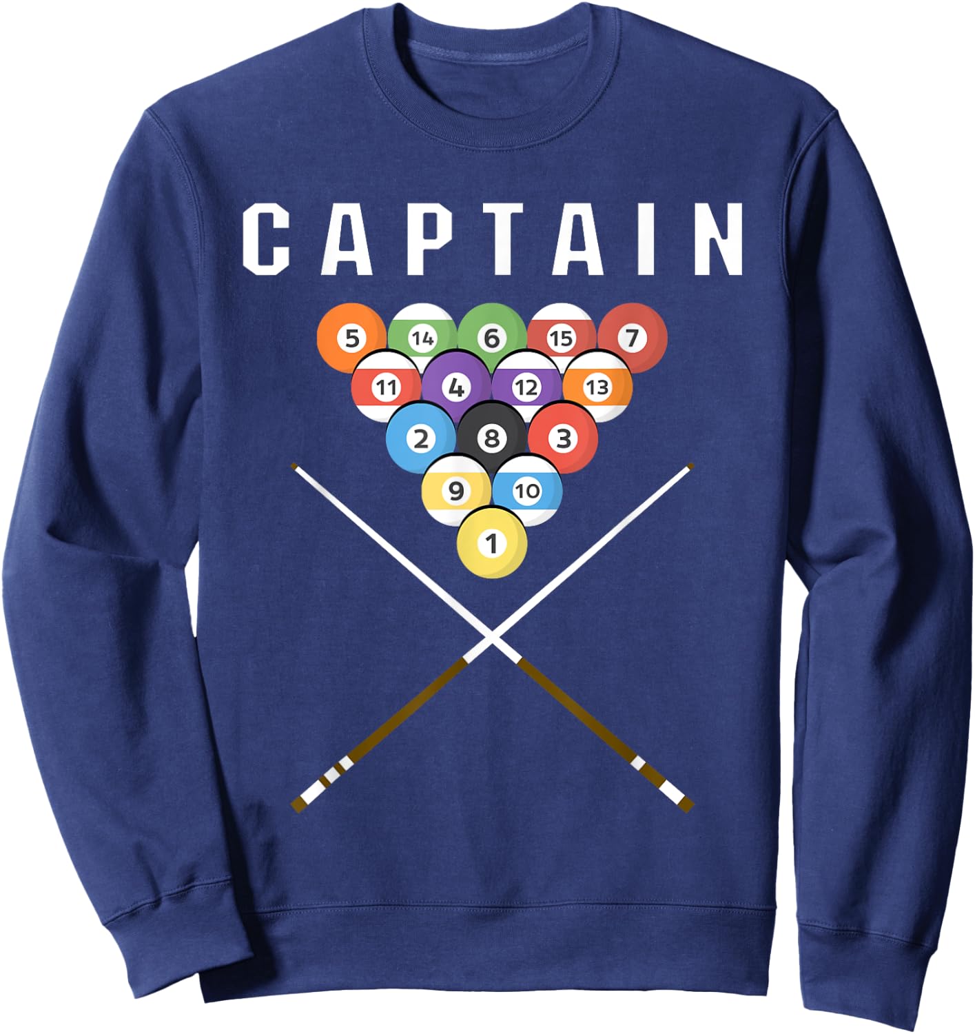 Captain Pool Billiard Team Gift Sweatshirt - Sweatshirt | Navy