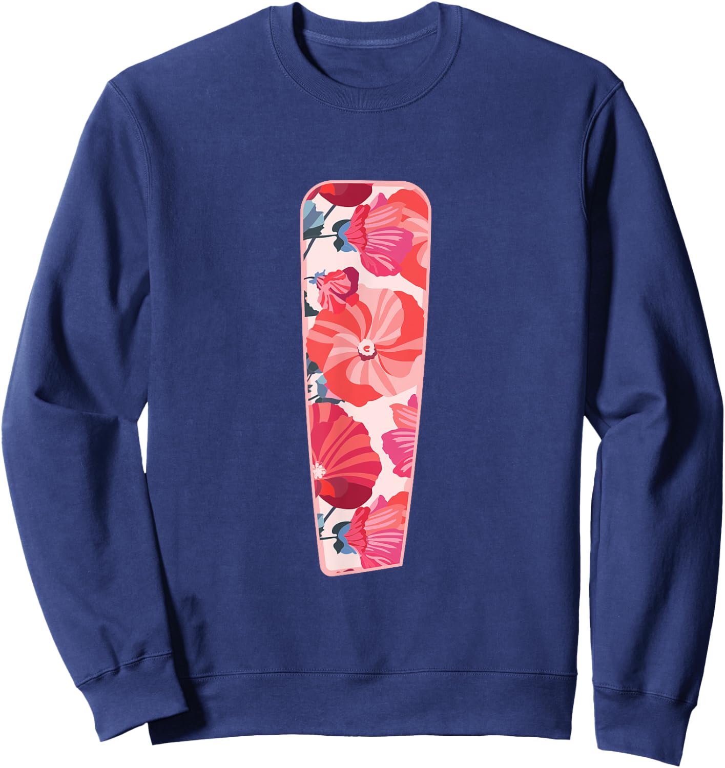 Letter I Sign Alphabet Last Name Vowel Flower Nature Gift Sweatshirt - Sweatshirt | Navy