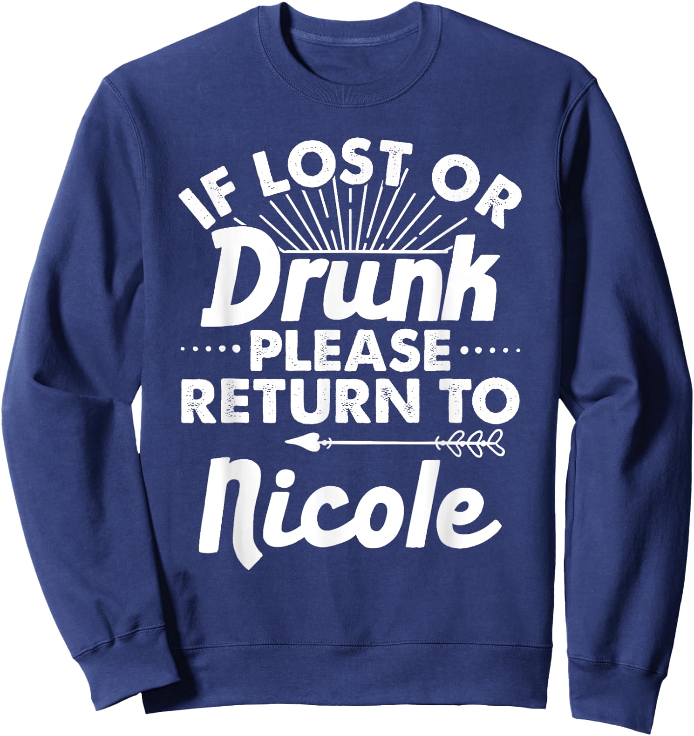 If Lost Or Drunk Please Return To NICOLE Gift Name Women Sweatshirt - Sweatshirt | Navy