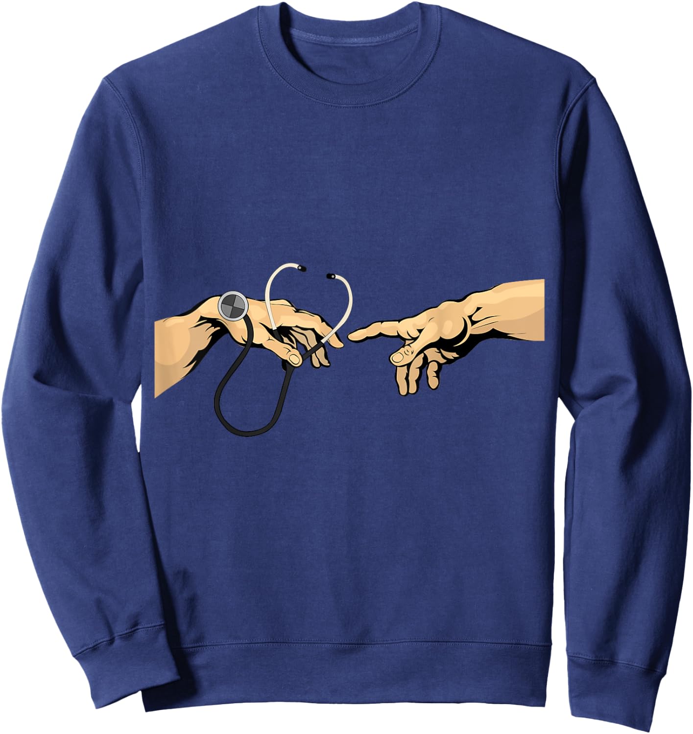 Creation of Adam Michelangelo Doctor Hospital stethoscope Sweatshirt - Sweatshirt | Navy