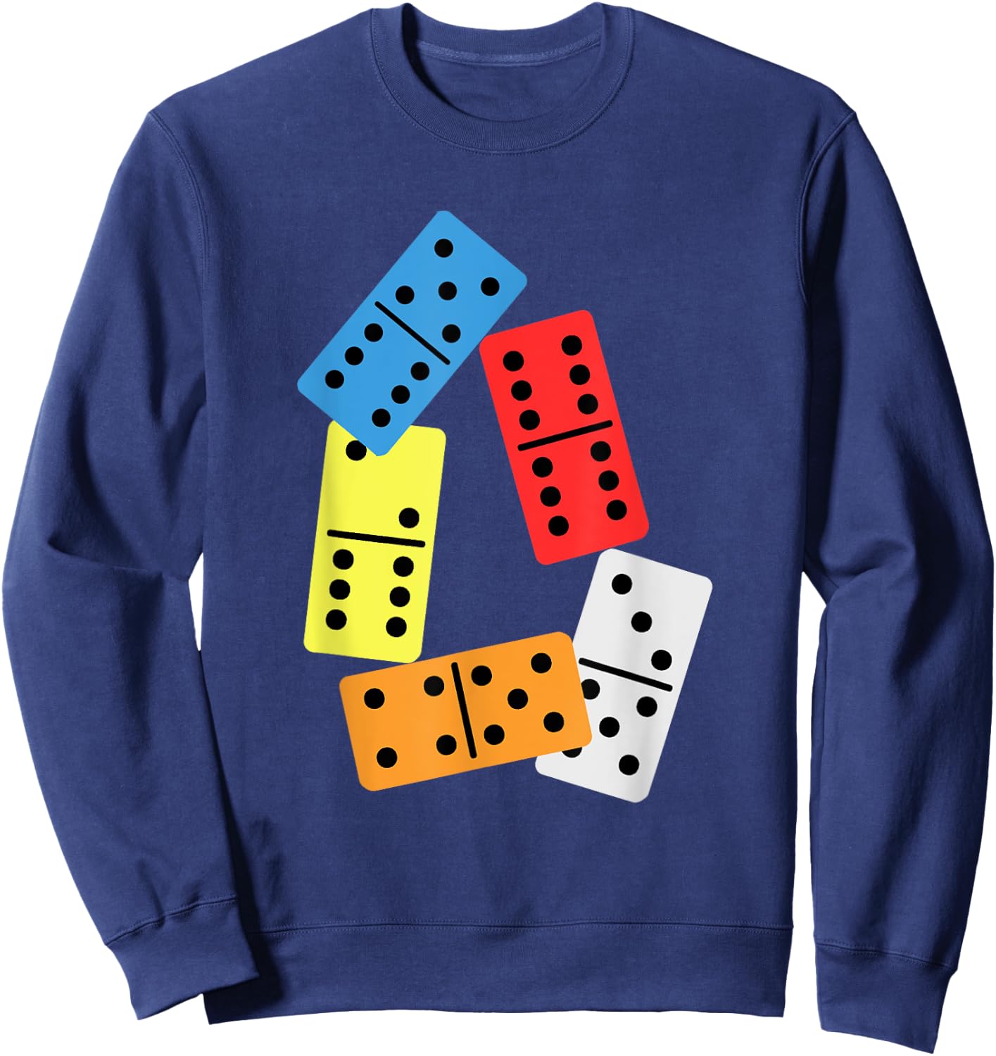 Colorful Domino Tiles Dominoes Domino Effect Tactics Gift Sweatshirt - Sweatshirt | Navy