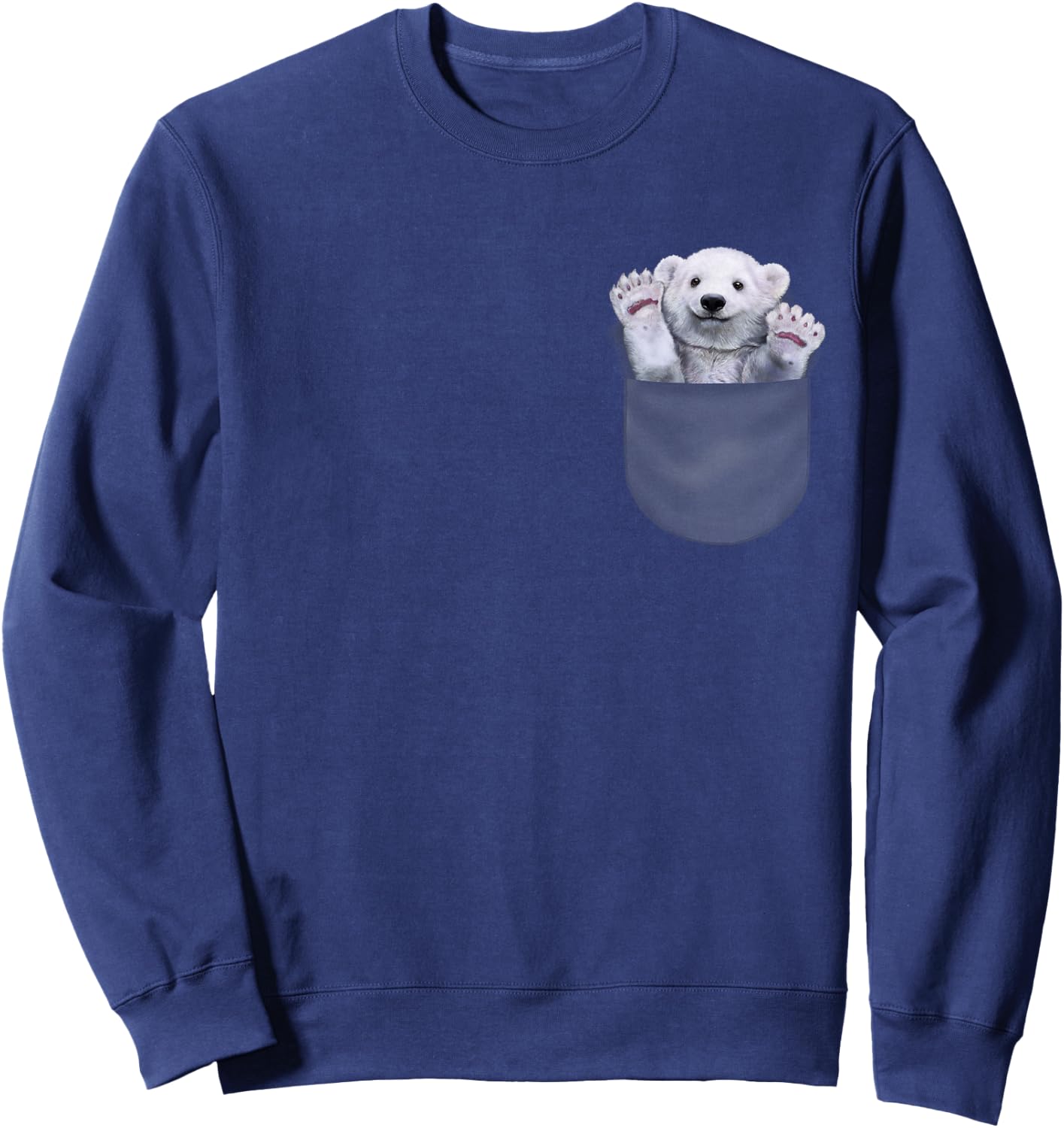 Cute Polar Bear in Pocket Sweatshirt - Sweatshirt | Navy