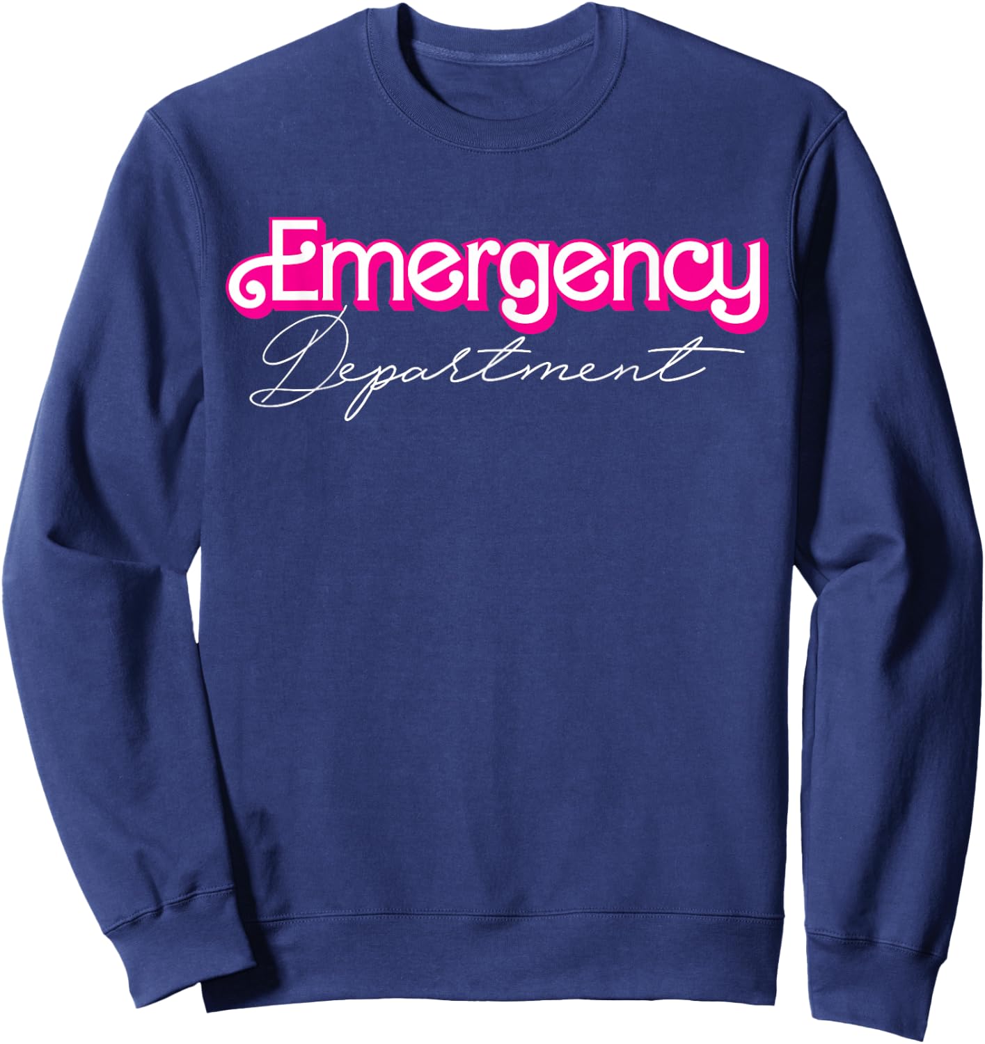 Retro Pink Emergency Department Nurses ER Doctor Sweatshirt - Sweatshirt | Navy