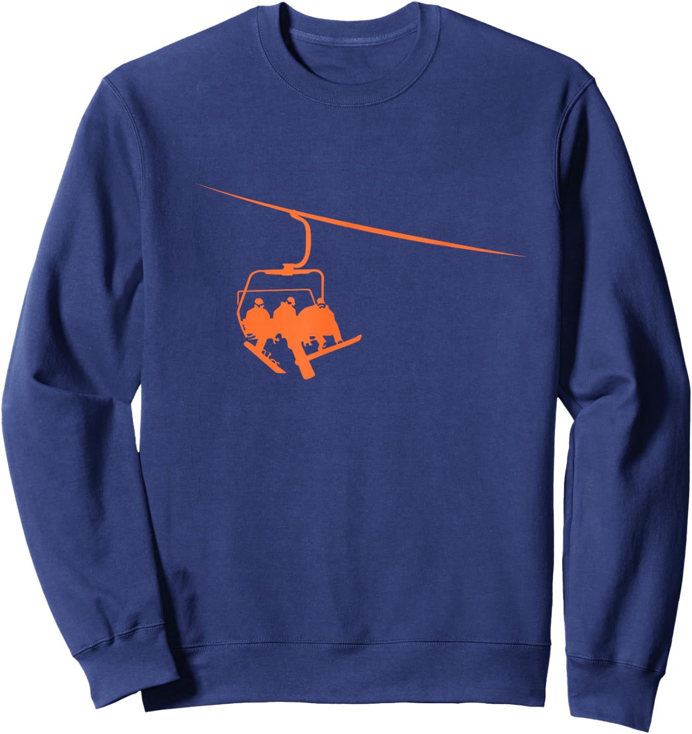 Snowboard Lift Boarding Relaxing in Lift Ski Winter Sport Sweatshirt - Sweatshirt | Navy