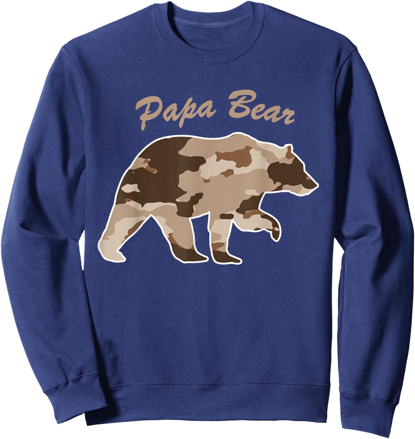 Camouflage Daddy Bear Family Camo Hunting - Papa Bear Sweatshirt - Sweatshirt | Navy
