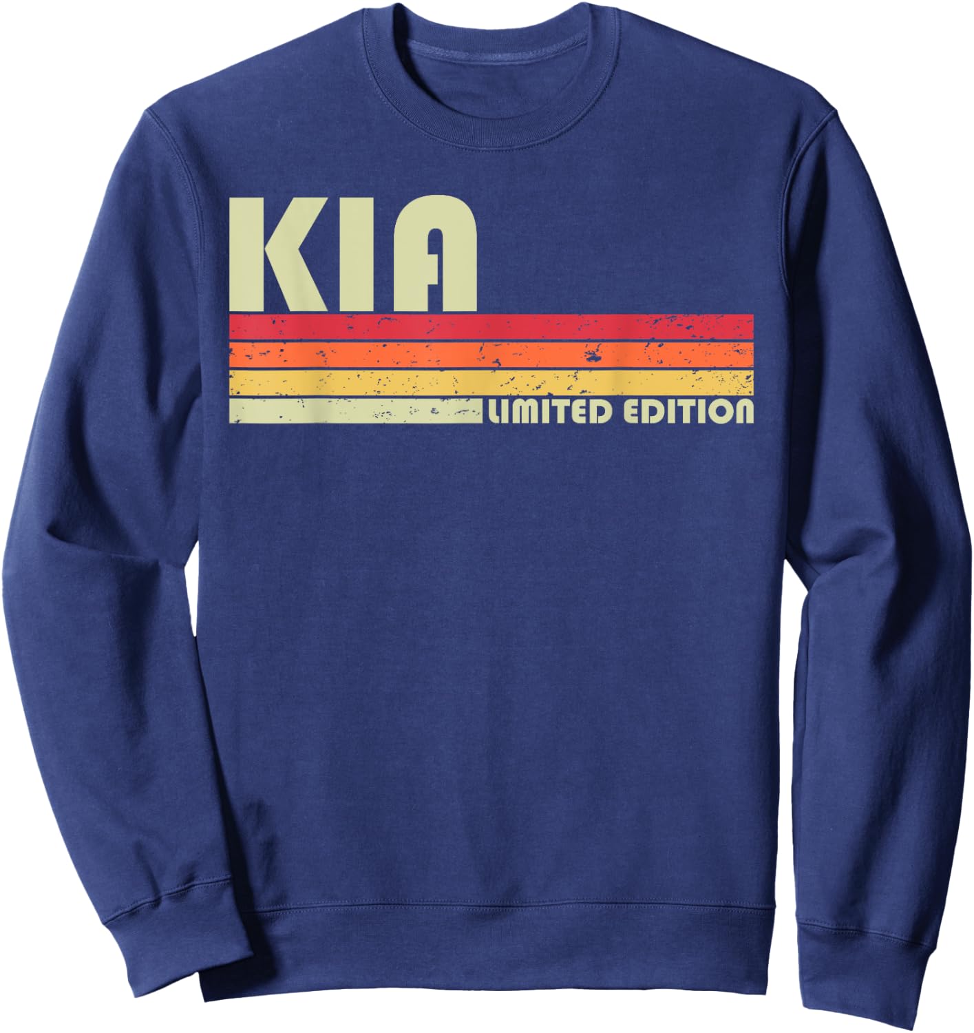 KIA Name Personalized Retro Vintage 80s 90s Birthday Sweatshirt - Sweatshirt | Navy