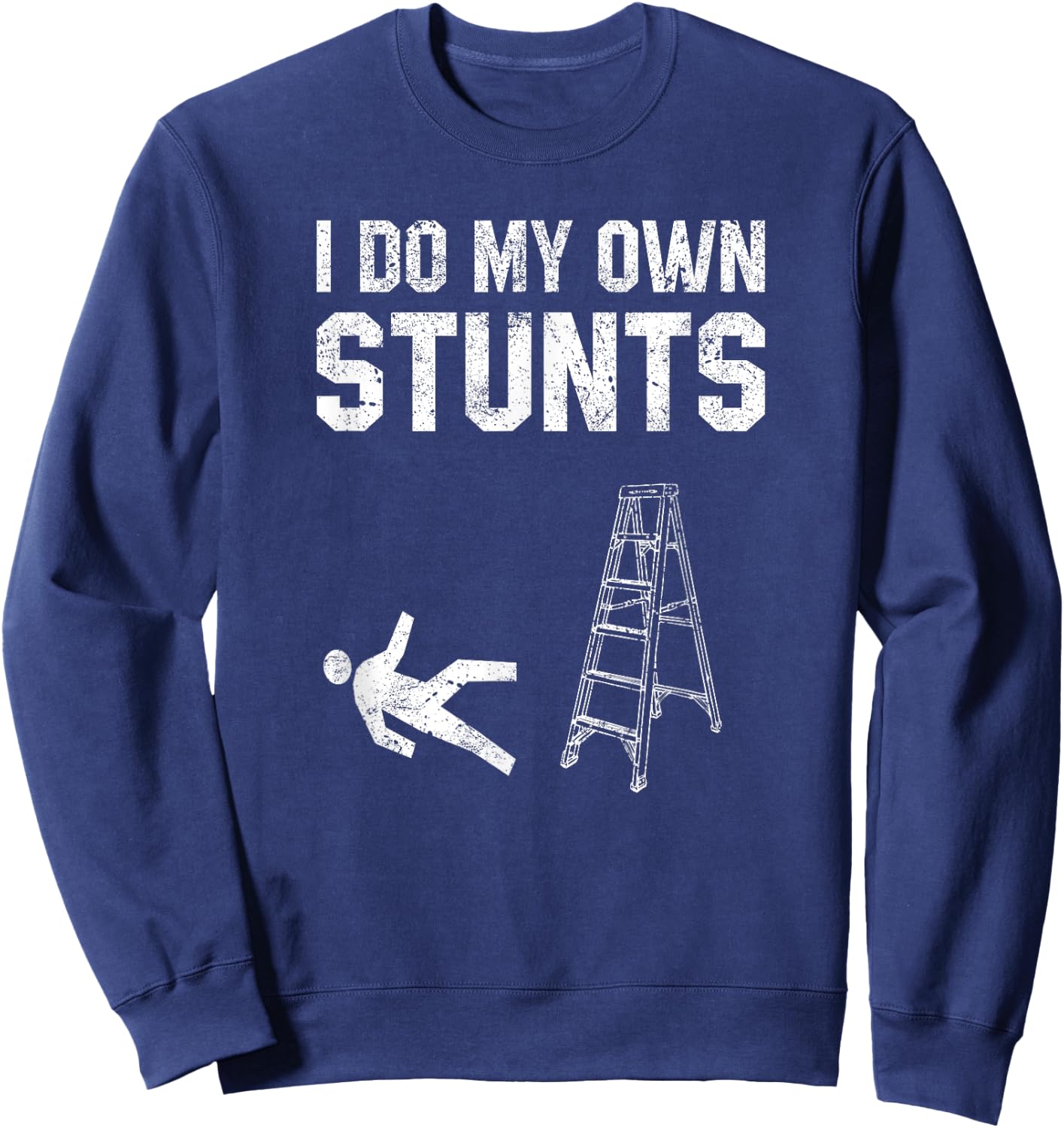 Funny Ladder Fall Gift Broken Bone Hand Get Well Soon Women Sweatshirt - Sweatshirt | Navy