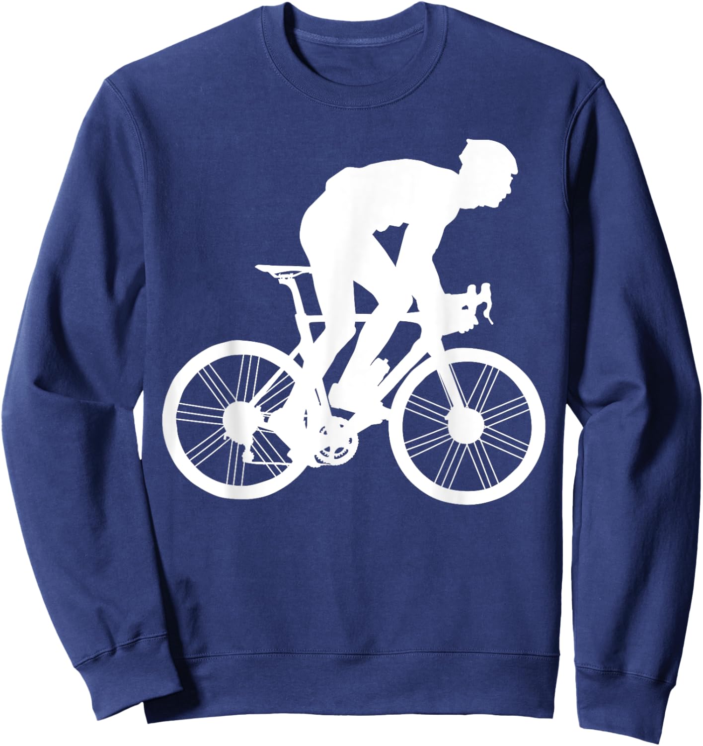 Silhouette Road Cycling Athlete Bike Ride Cyclist Biker Race Sweatshirt - Sweatshirt | Navy