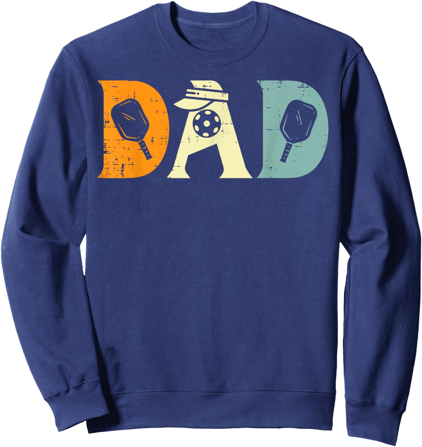 Pickleball Dad Pickle Ball Sports Daddy Papa Grandpa Men Sweatshirt - Sweatshirt | Navy