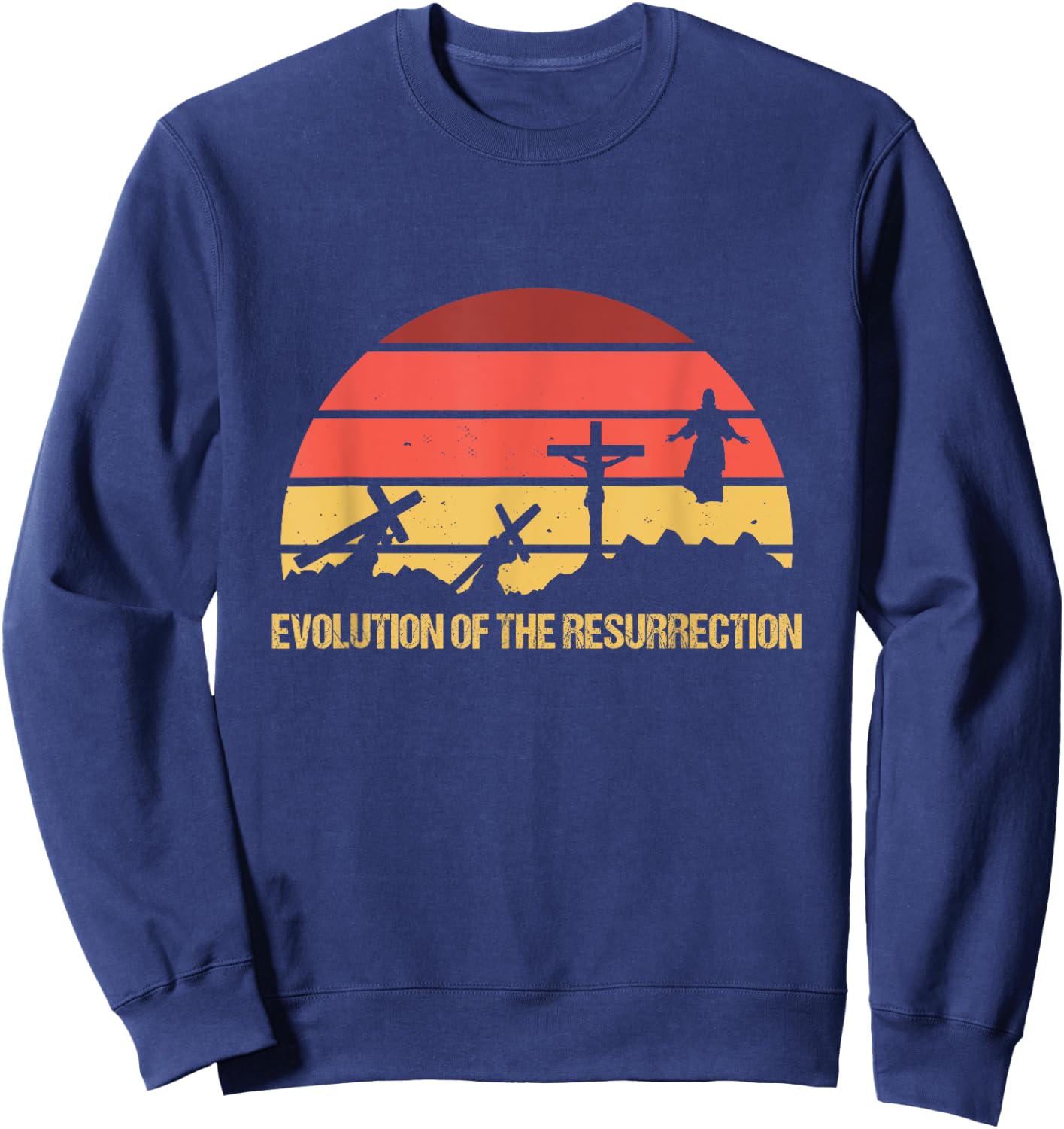 Resurrection Evolution Jesus Christ Religion Prayer God Gift Sweatshirt - Sweatshirt | Navy