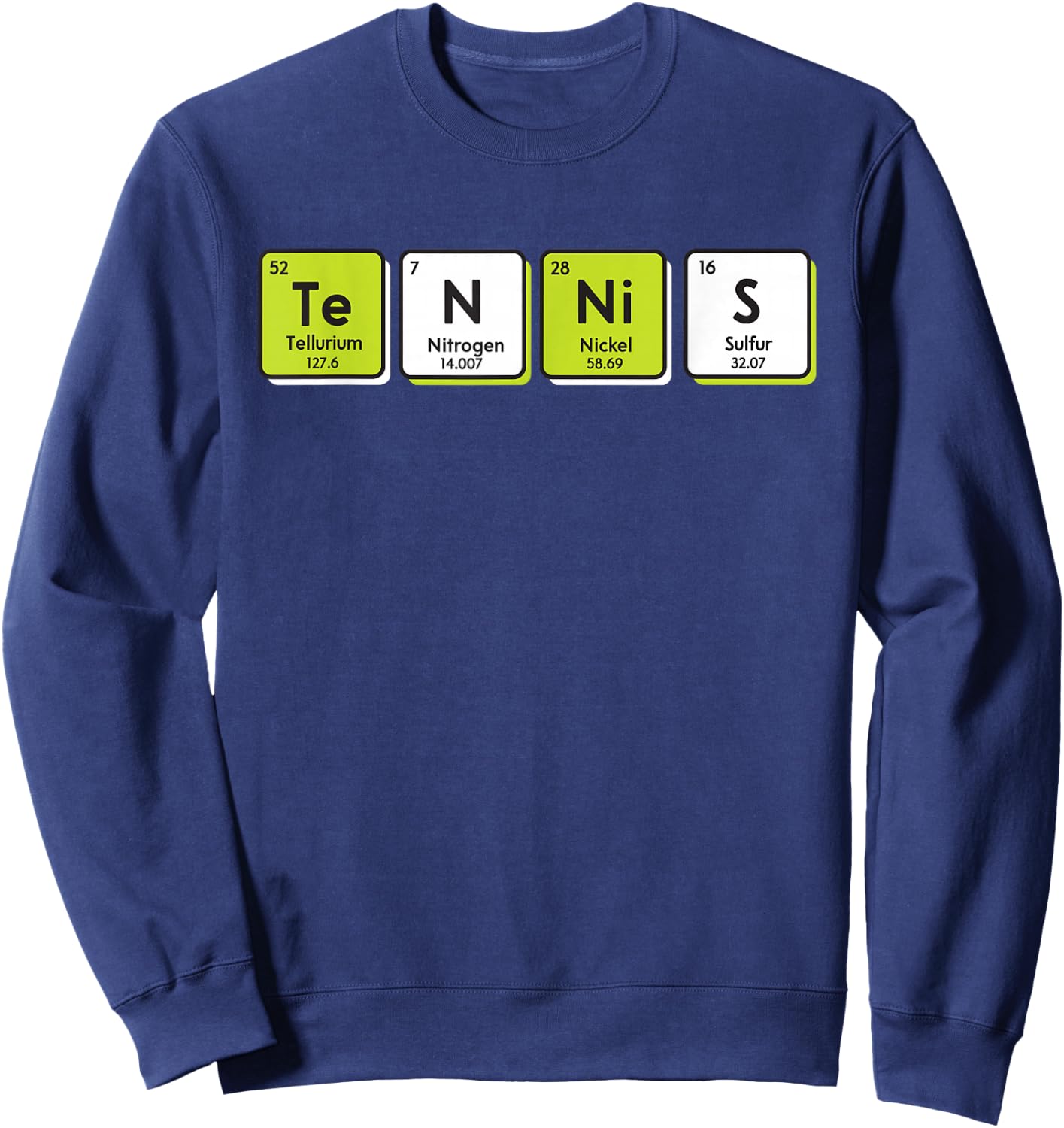 Tennis Periodic Table Elements Sport Funny Player Coach Gift Sweatshirt - Sweatshirt | Navy