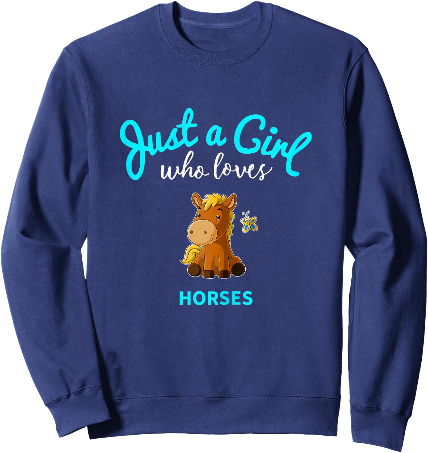 Horse Shirt for Girls | Children's Horse Sweatshirt - Sweatshirt | Navy