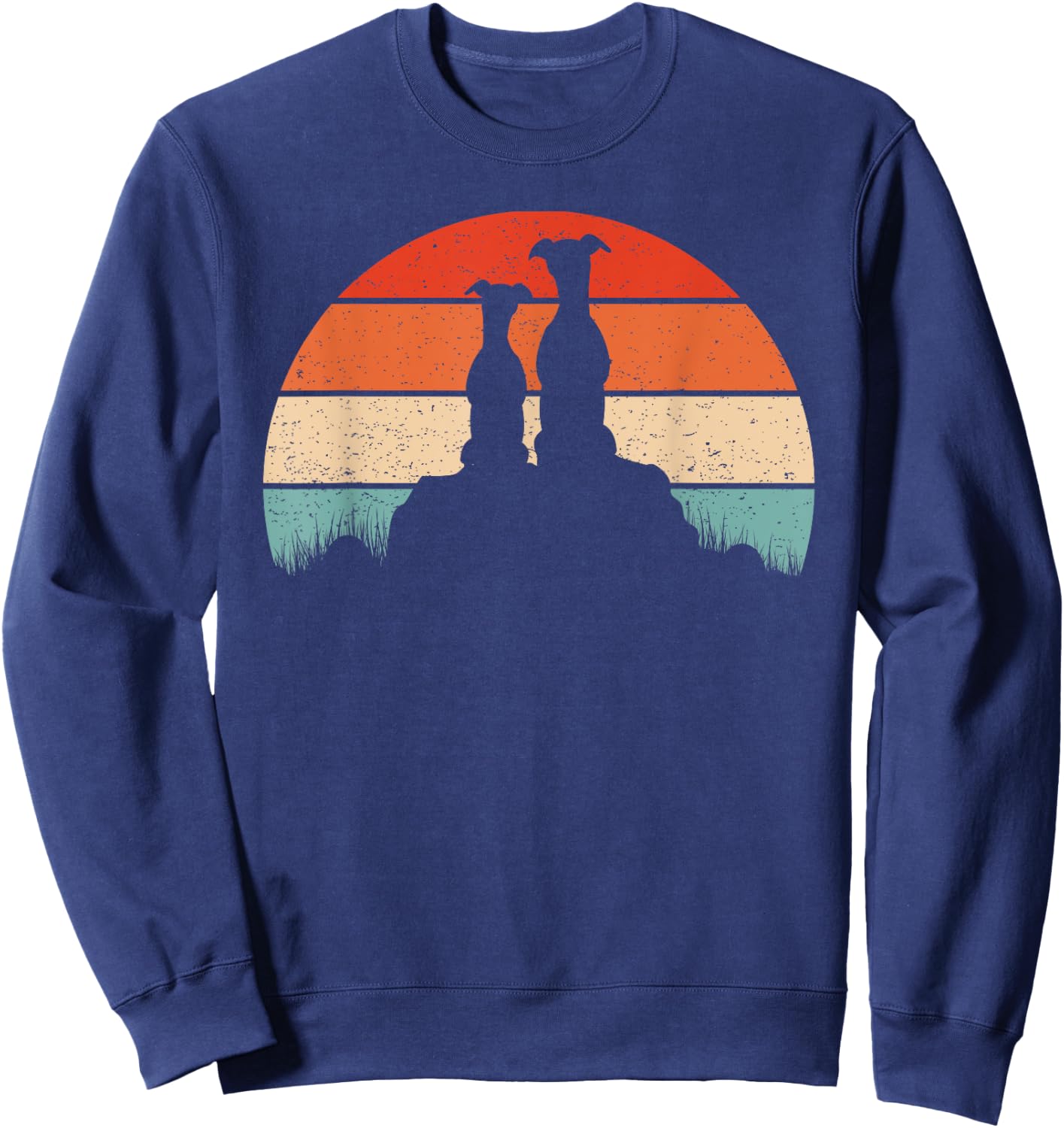 Whippet Dog Lover Vintage Retro Sunset Gift Women Sweatshirt - Sweatshirt | Navy