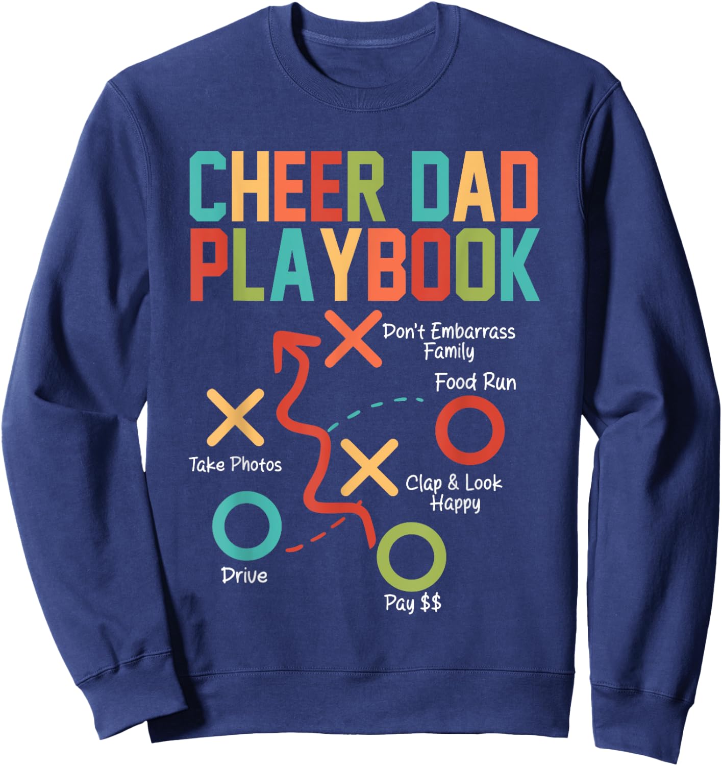 Cheer Dad Playbook Cheerleading Dad Father's Day Sweatshirt - Sweatshirt | Navy