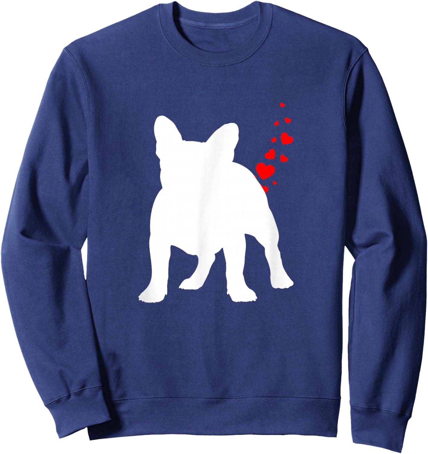 Valentines Day Frenchie Dog Owner Heart Dog Farts Gift Men Women Kids Sweatshirt - Sweatshirt | Navy