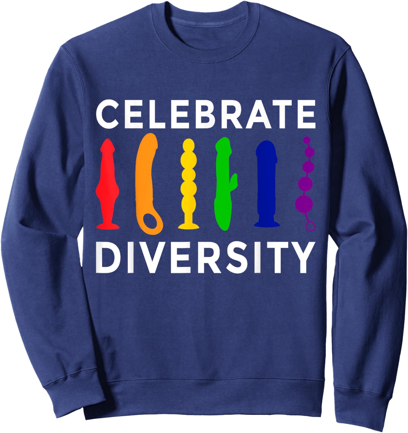 'Celebrate Diversity' Bisexual Feminist Funny Lesbian Pride Sweatshirt - Sweatshirt | Navy