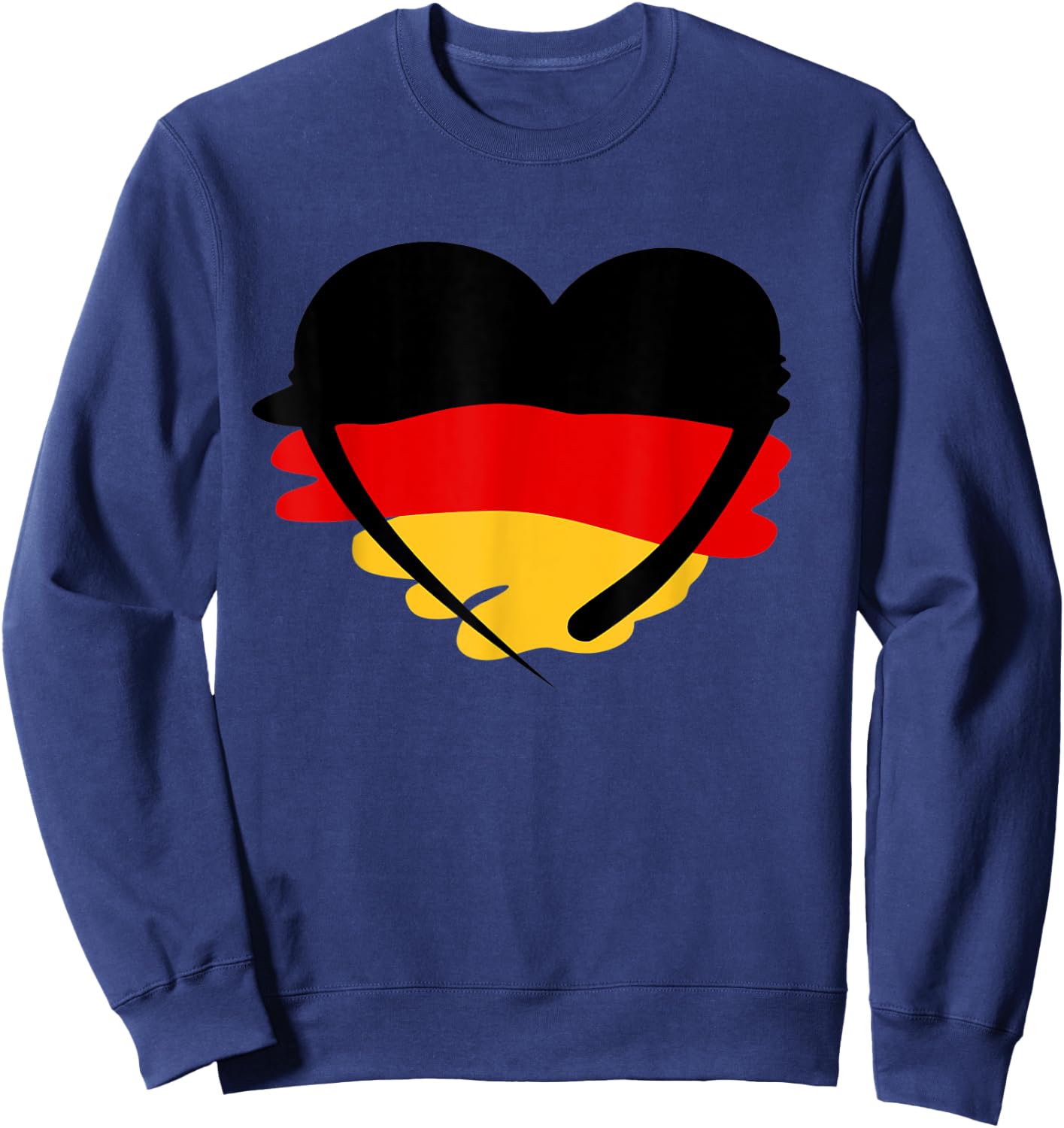 German Flag Heart Deutschland I Love Germany Sweatshirt - Sweatshirt | Navy