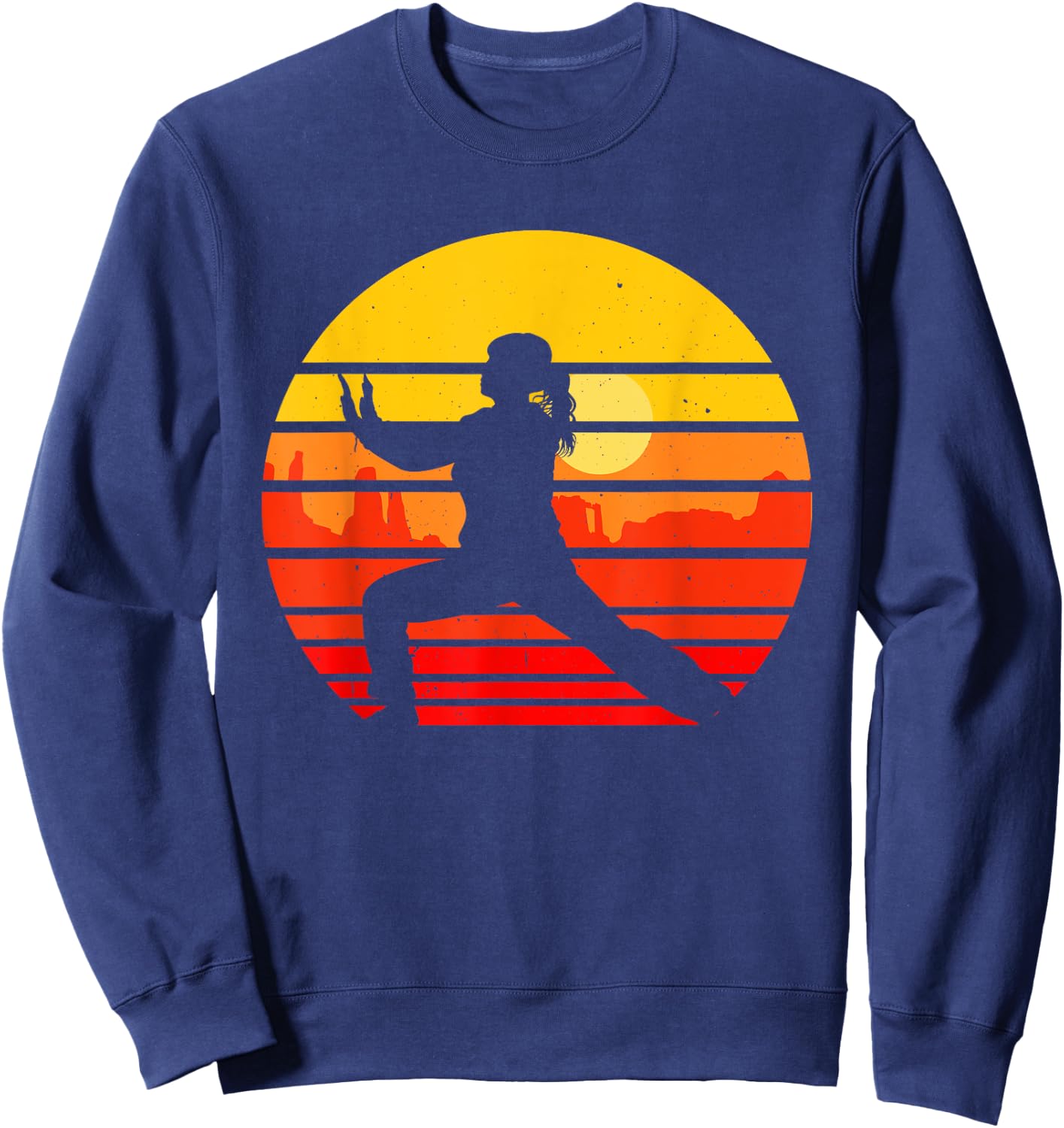 Vintage Tai Chi Martial Arts Fighter Retro Qi Gong Sweatshirt - Sweatshirt | Navy