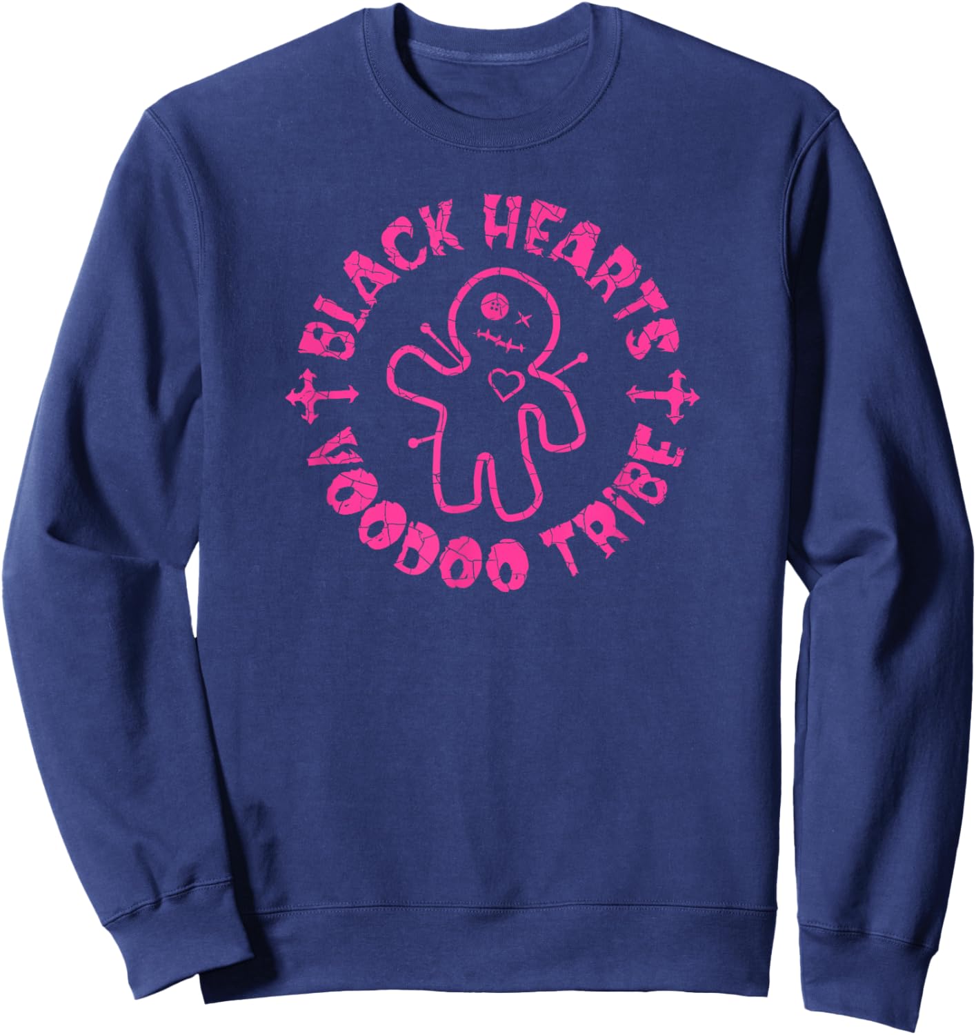 Black Hearts Voodoo Tribe Doll Sweatshirt - Sweatshirt | Navy