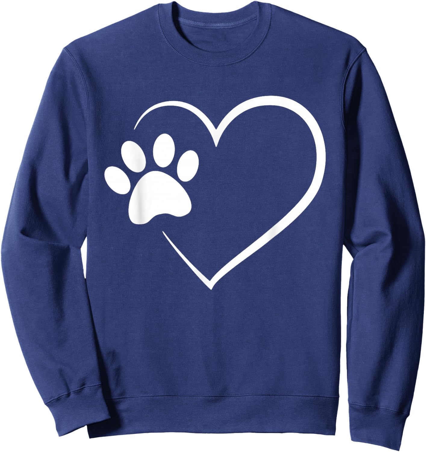 Dog Paw Heart - Dog Lover Gift Dog Moms Sweatshirt - Sweatshirt | Navy