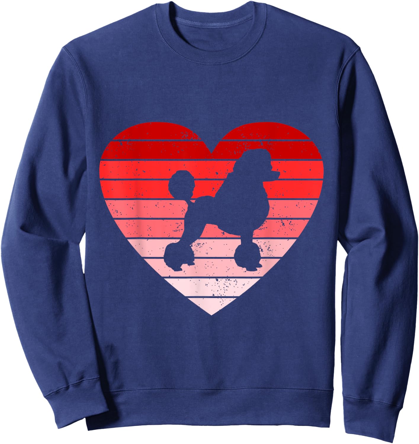 Retro style Valentines day Poodle Lover Gift Sweatshirt - Sweatshirt | Navy