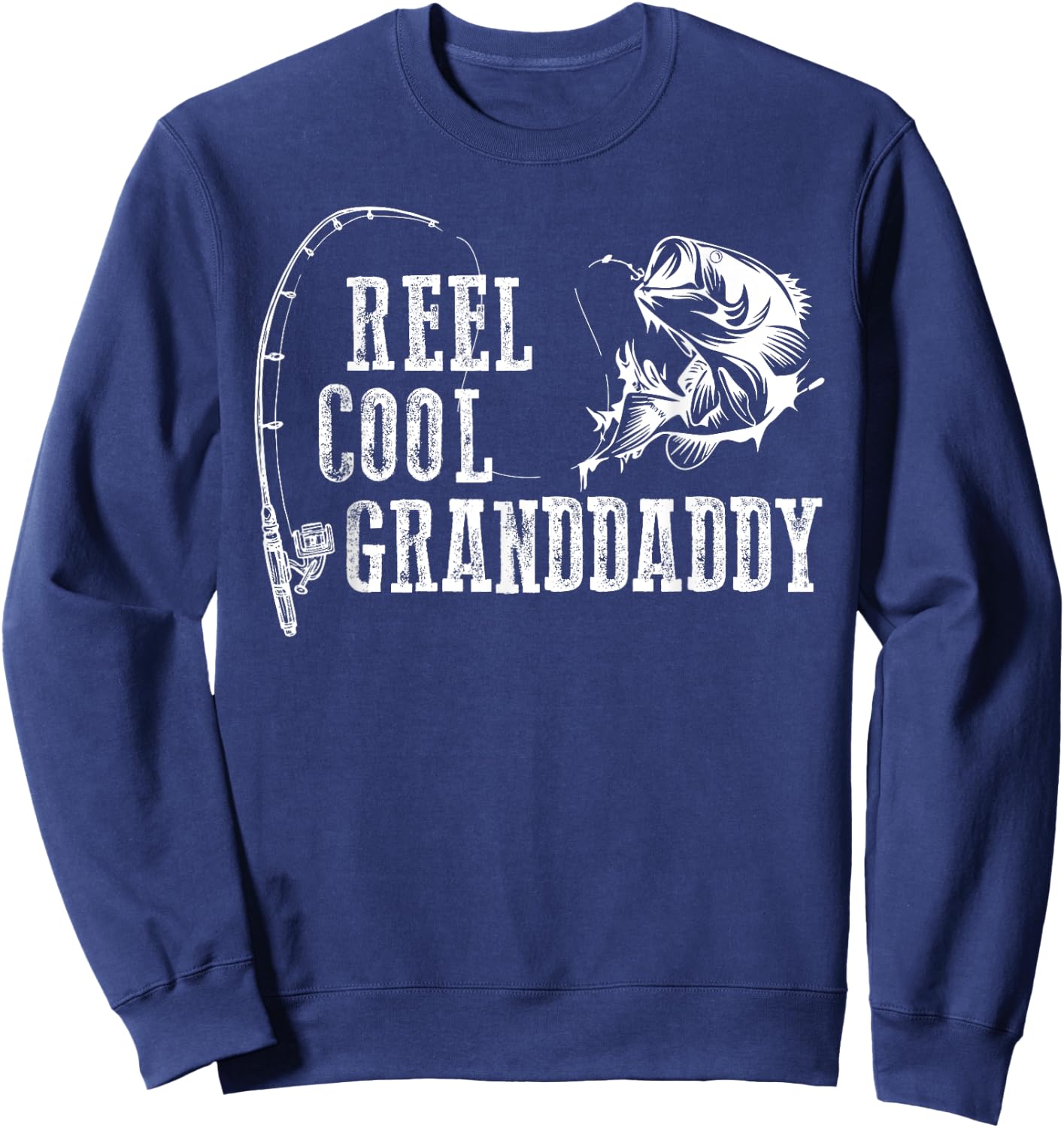 Grandfather Fishing: Roll Cool Grandfather Gift Sweatshirt - Sweatshirt | Navy