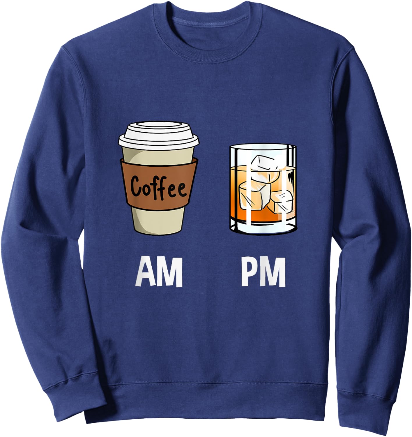 AM Coffee PM Bourbon Sweatshirt - Sweatshirt | Navy