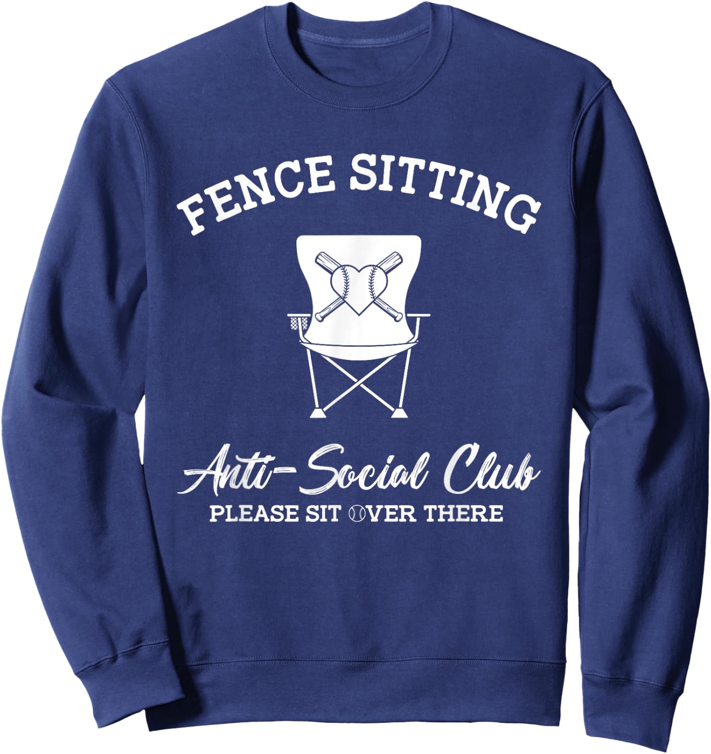 Fence Sitting Anti-Social Club Please Sit Over There Sweatshirt - Sweatshirt | Navy
