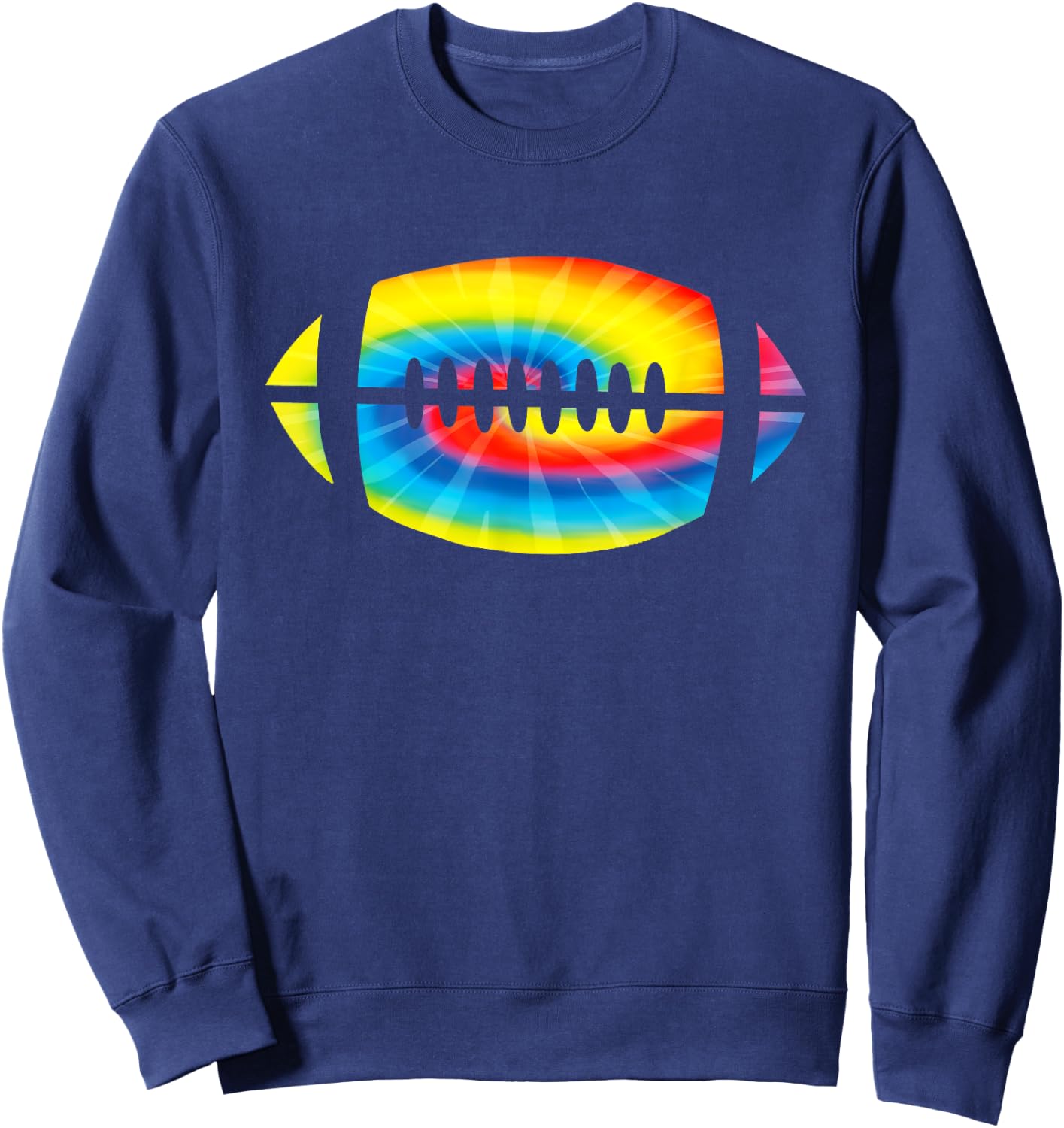 Cool Tie Dye Football Gift | Cute Sports Player Men Women Sweatshirt - Sweatshirt | Navy
