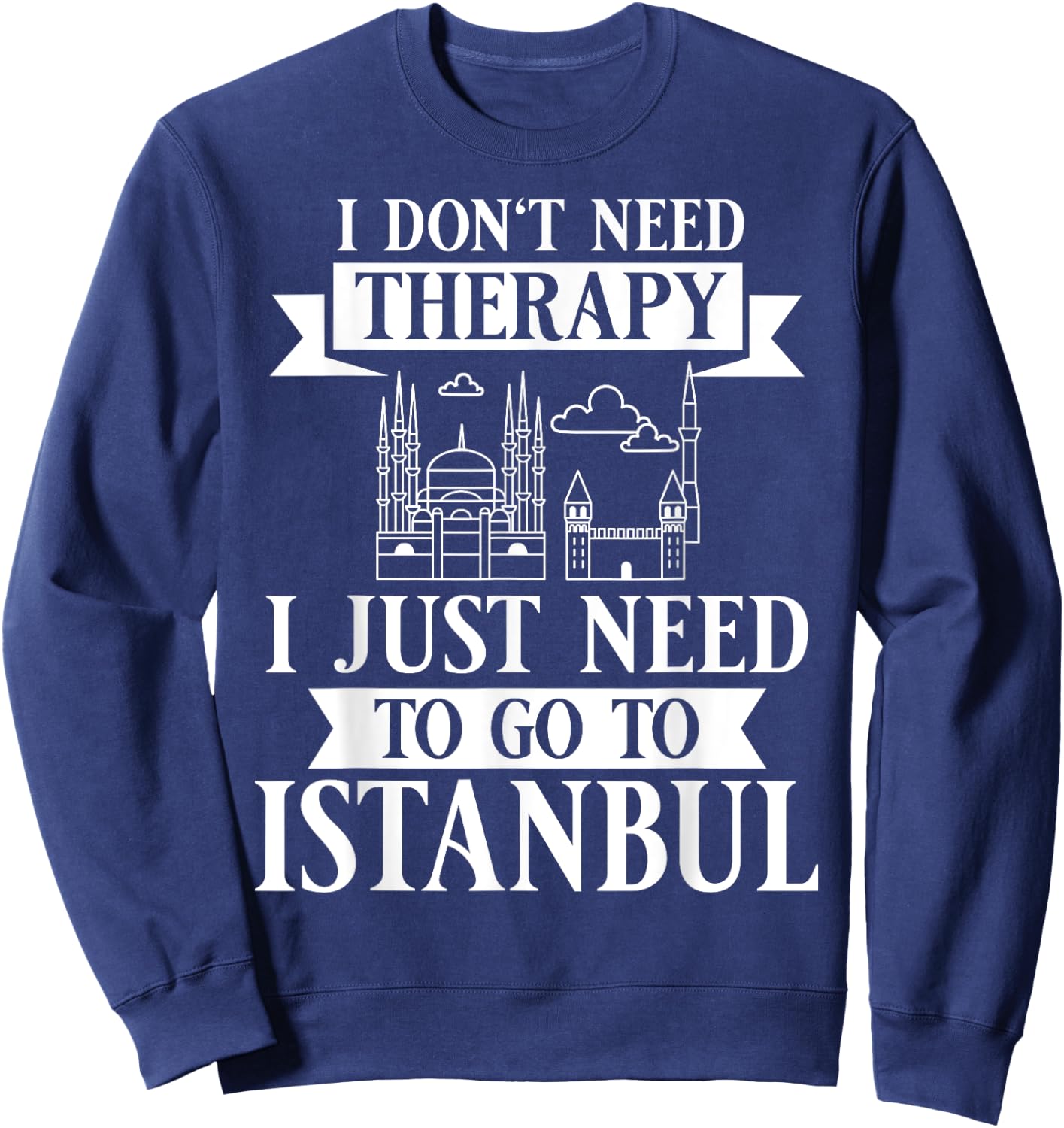 Istanbul Turkey City Skyline Map Travel Sweatshirt - Sweatshirt | Navy