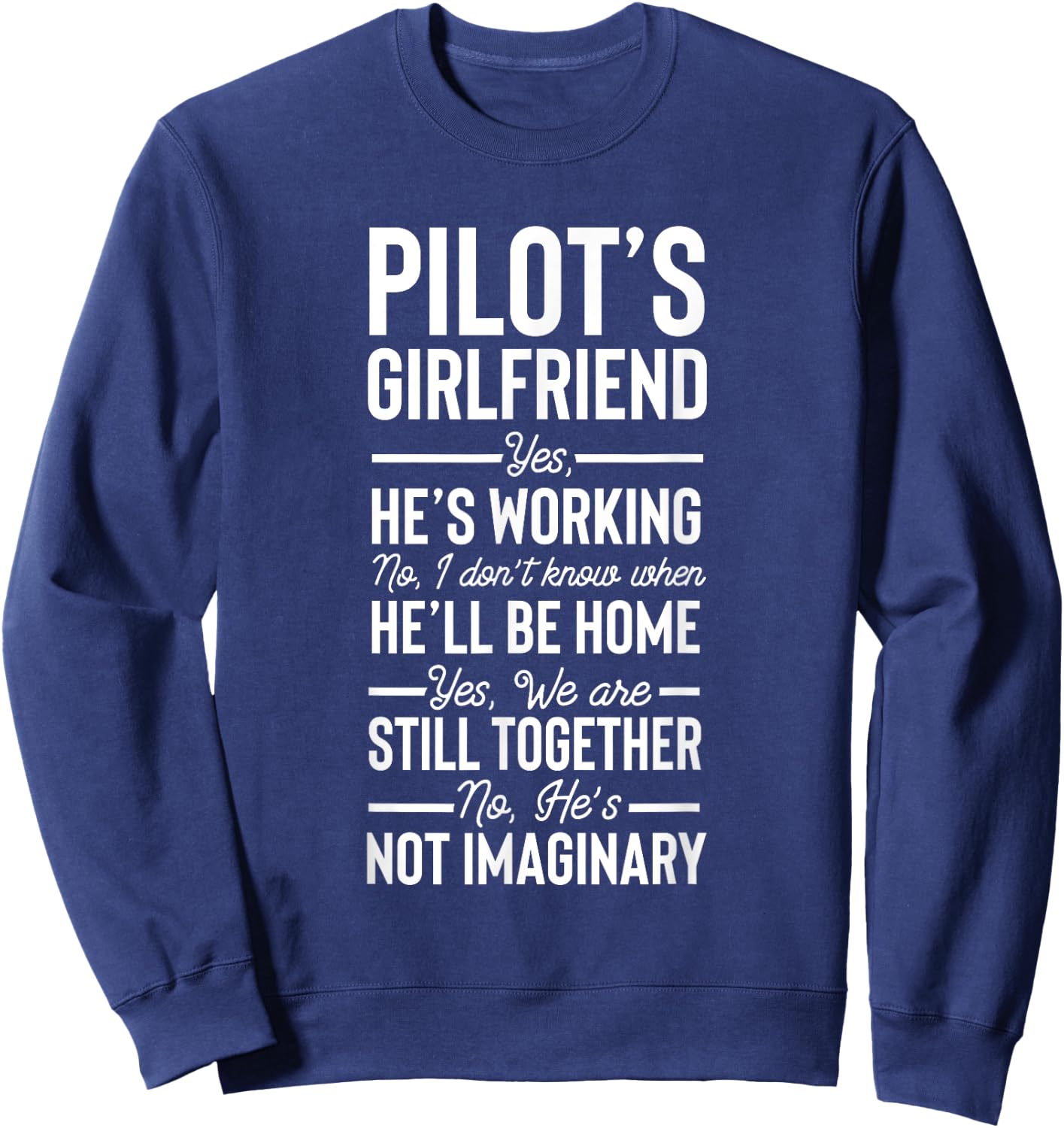 Funny Aviator Surprise Aviation Pilot's Girlfriend Sweatshirt - Sweatshirt | Navy