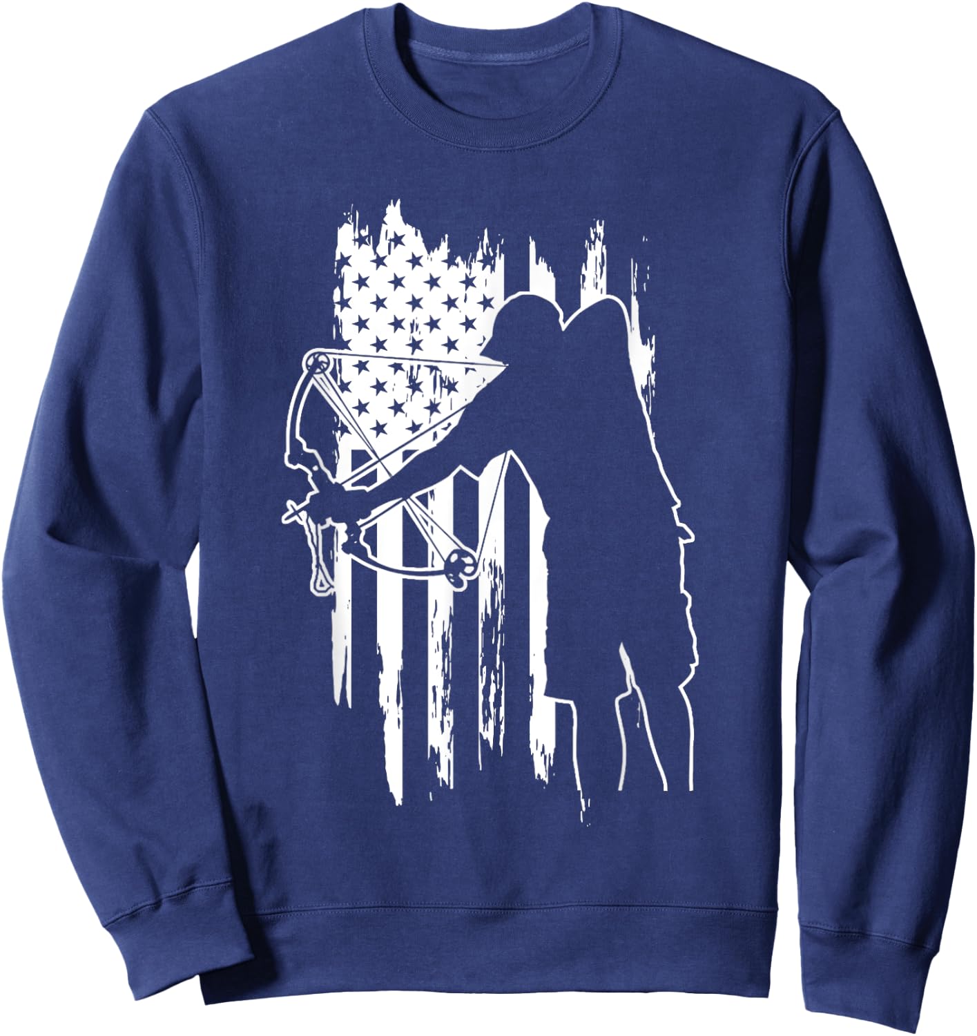 Dad bowfishing Archer American Flag Vintage great Gift Sweatshirt - Sweatshirt | Navy