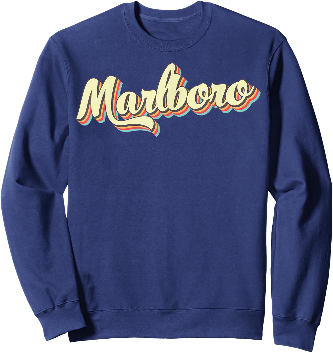 Marlboro Retro Art Baseball Font Vintage Sweatshirt - Sweatshirt | Navy