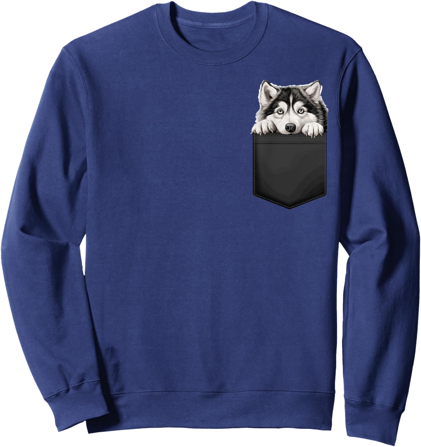 Alaskan Malamute Puppy Dog In Pocket Cute Pet Lover Sweatshirt - Sweatshirt | Navy