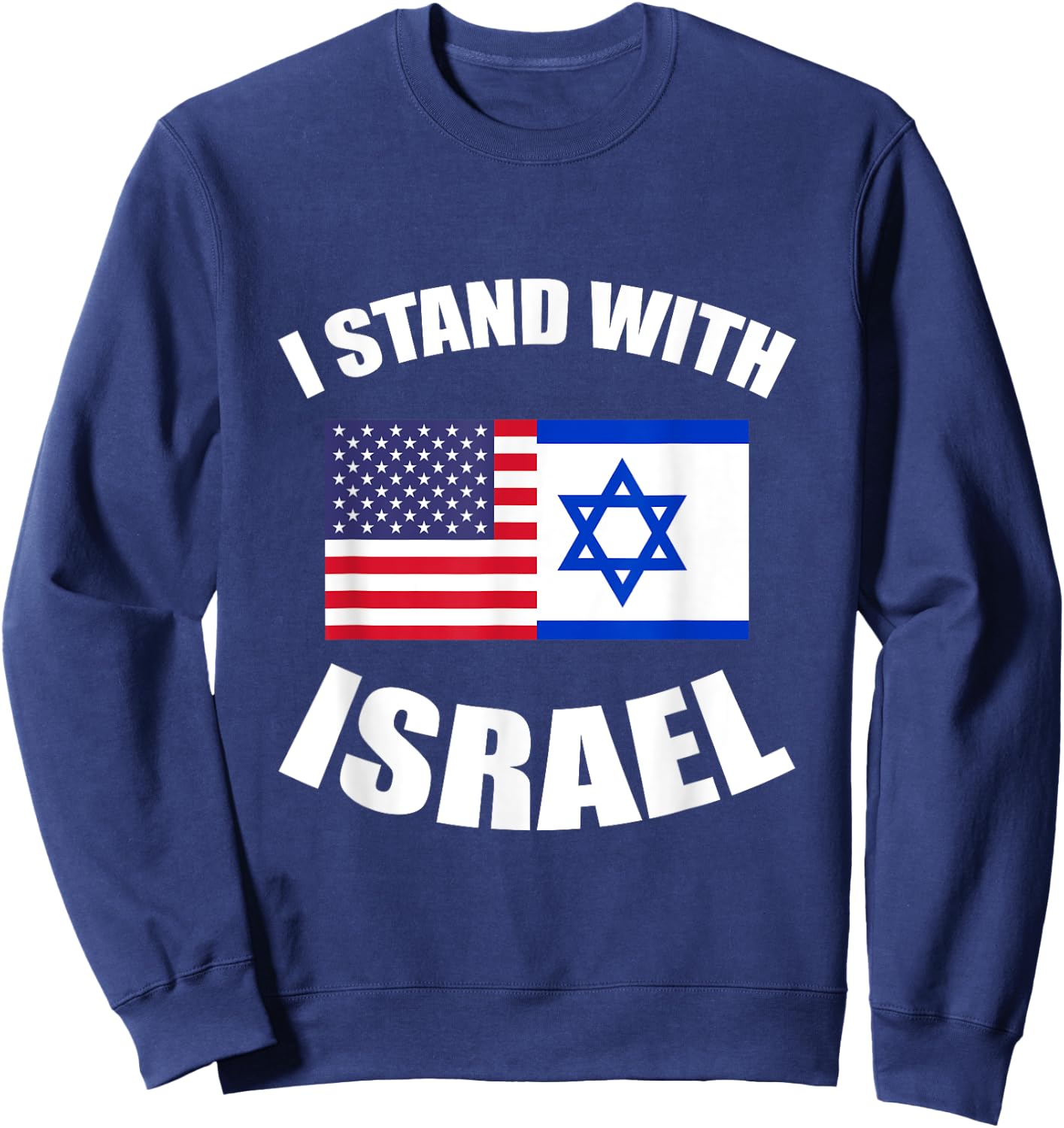 Israel Supporter American Flag Israeli Gift Israel Sweatshirt - Sweatshirt | Navy