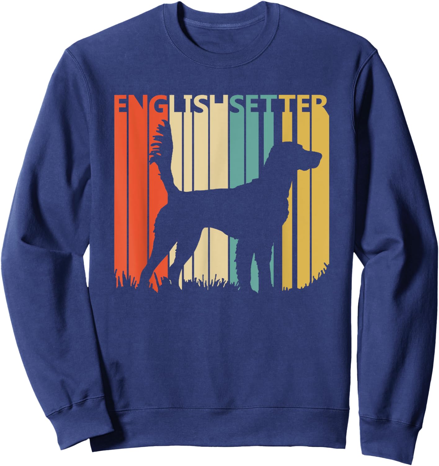 Vintage English Setter dog Sweatshirt - Sweatshirt | Navy