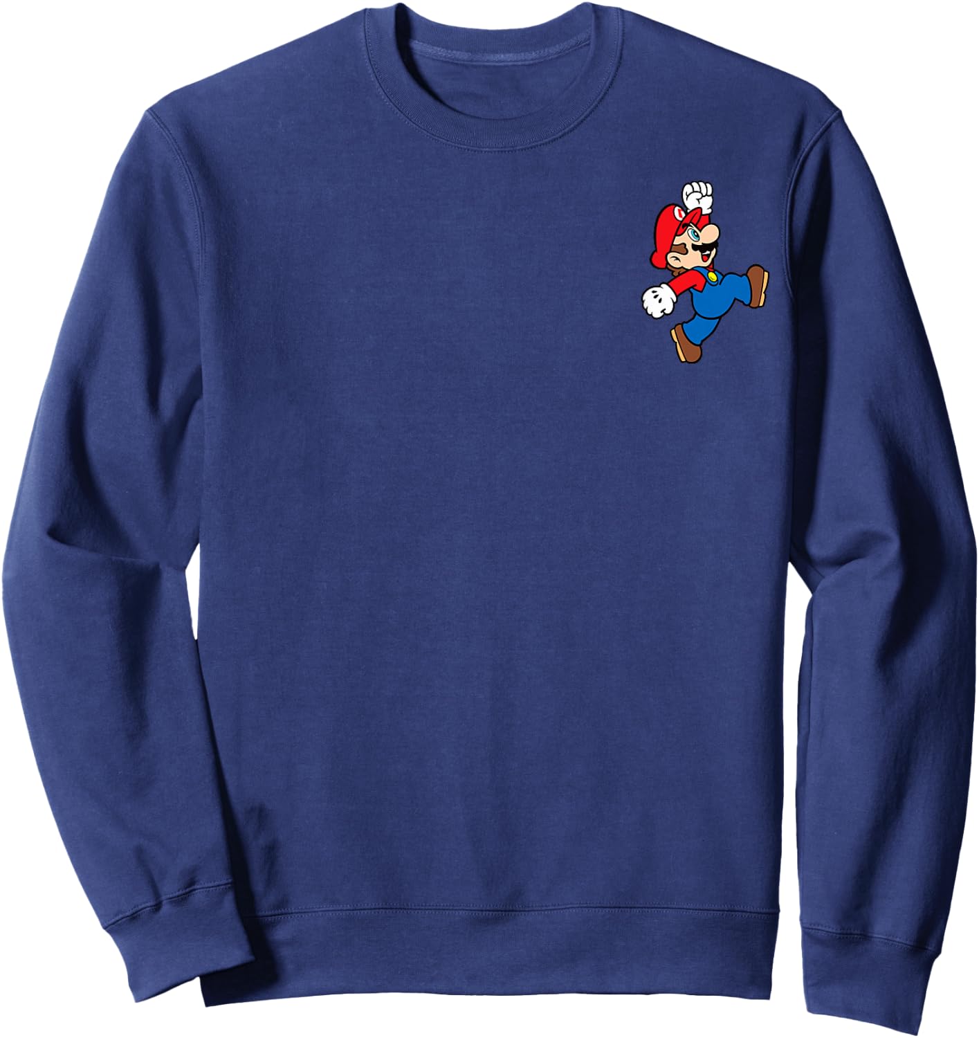 Super Mario Bros Mario Jump Left Chest Sweatshirt - Sweatshirt | Navy