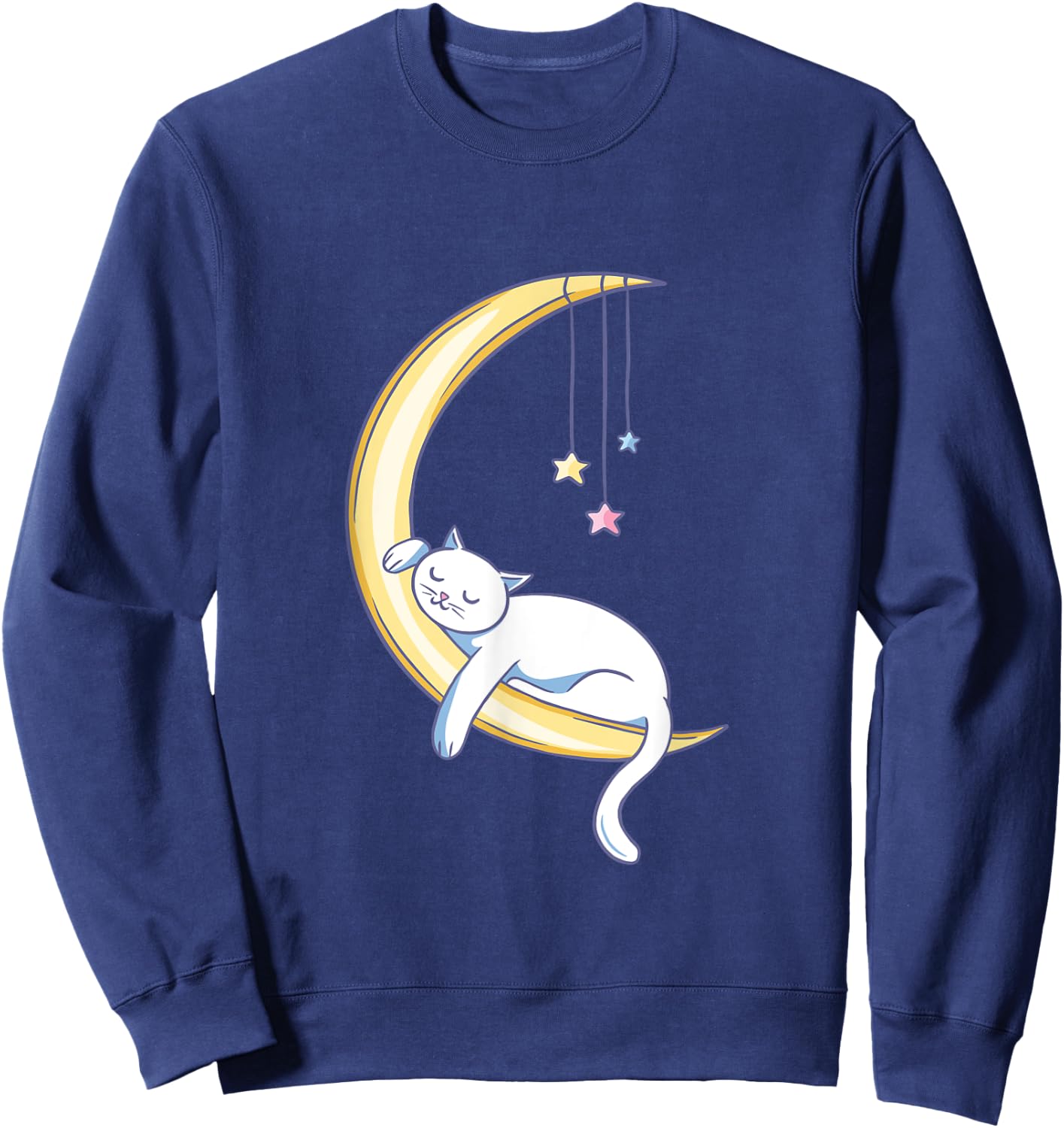 Sleeping Cat On Moon Sweatshirt - Sweatshirt | Navy