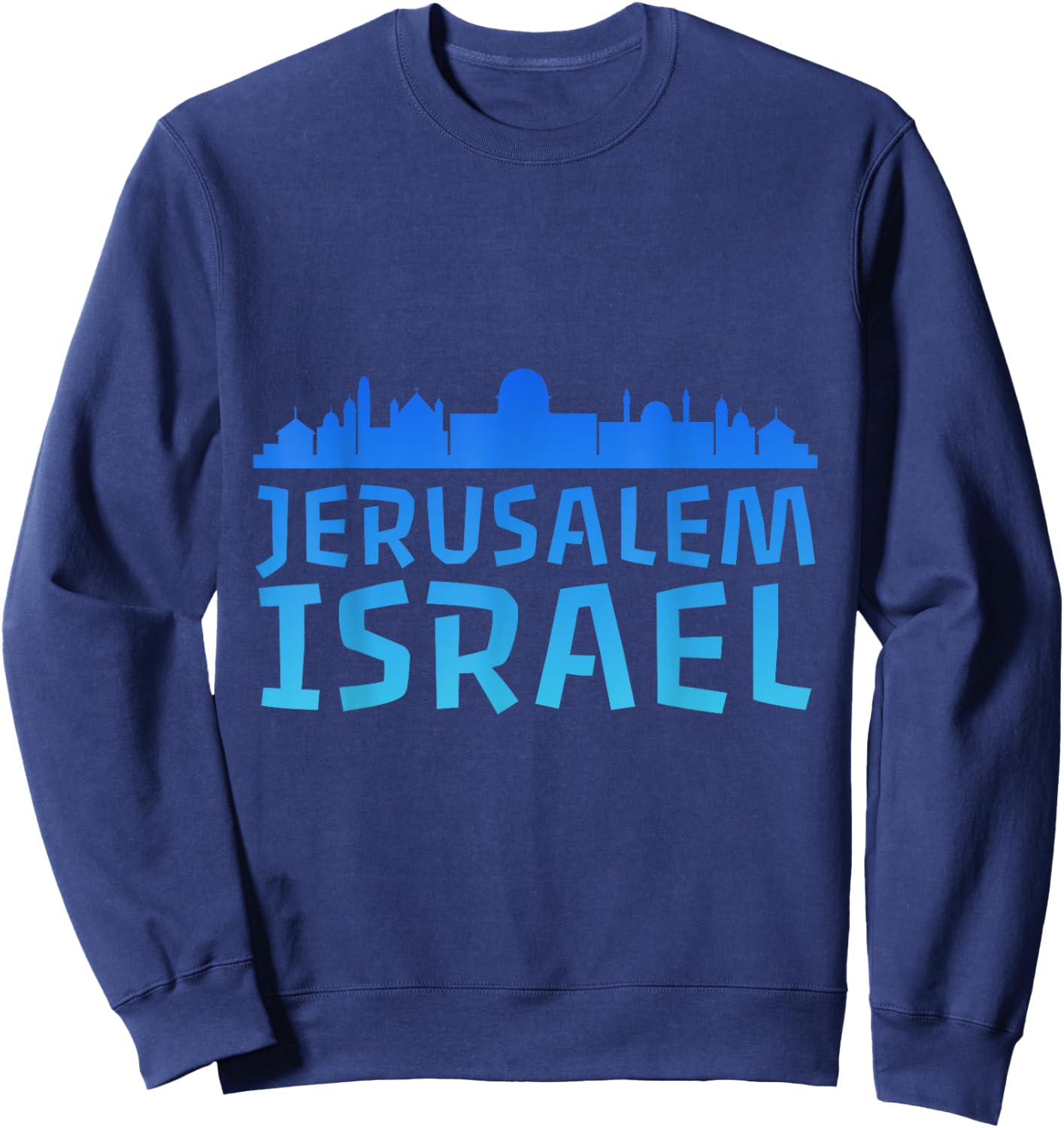 Jewish Jerusalem Design I Love Israel Sweatshirt - Sweatshirt | Navy