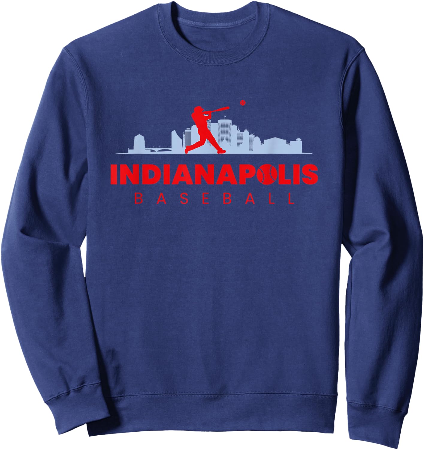 Indianapolis Baseball Vintage Minimal Retro Baseball Lover Sweatshirt - Sweatshirt | Navy